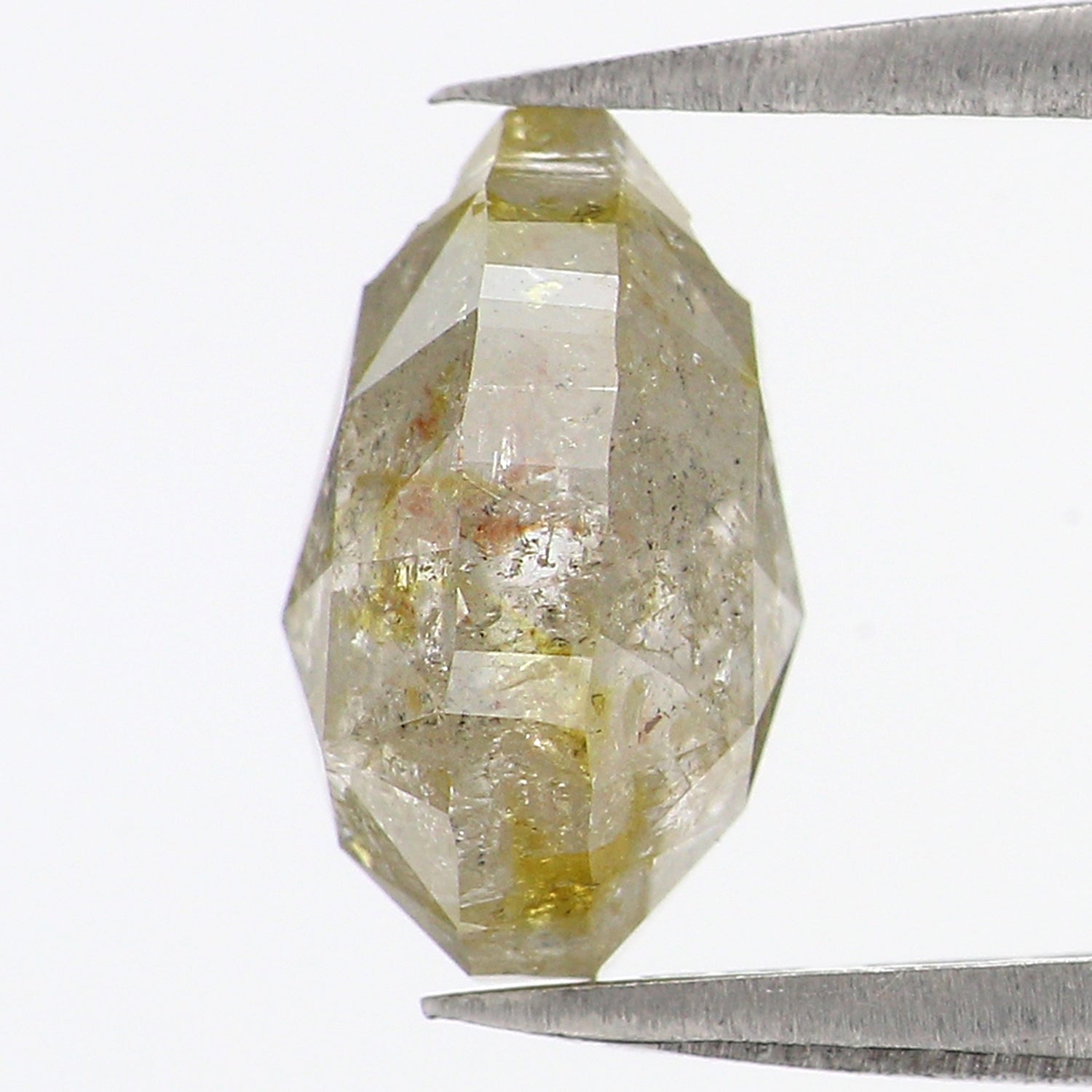 2.98 CT Natural Loose Pear Shape Diamond Yellow Grey Color Pear Cut Diamond 9.30 MM Natural Loose Diamond Pear Shape Rose Cut Diamond QL7462