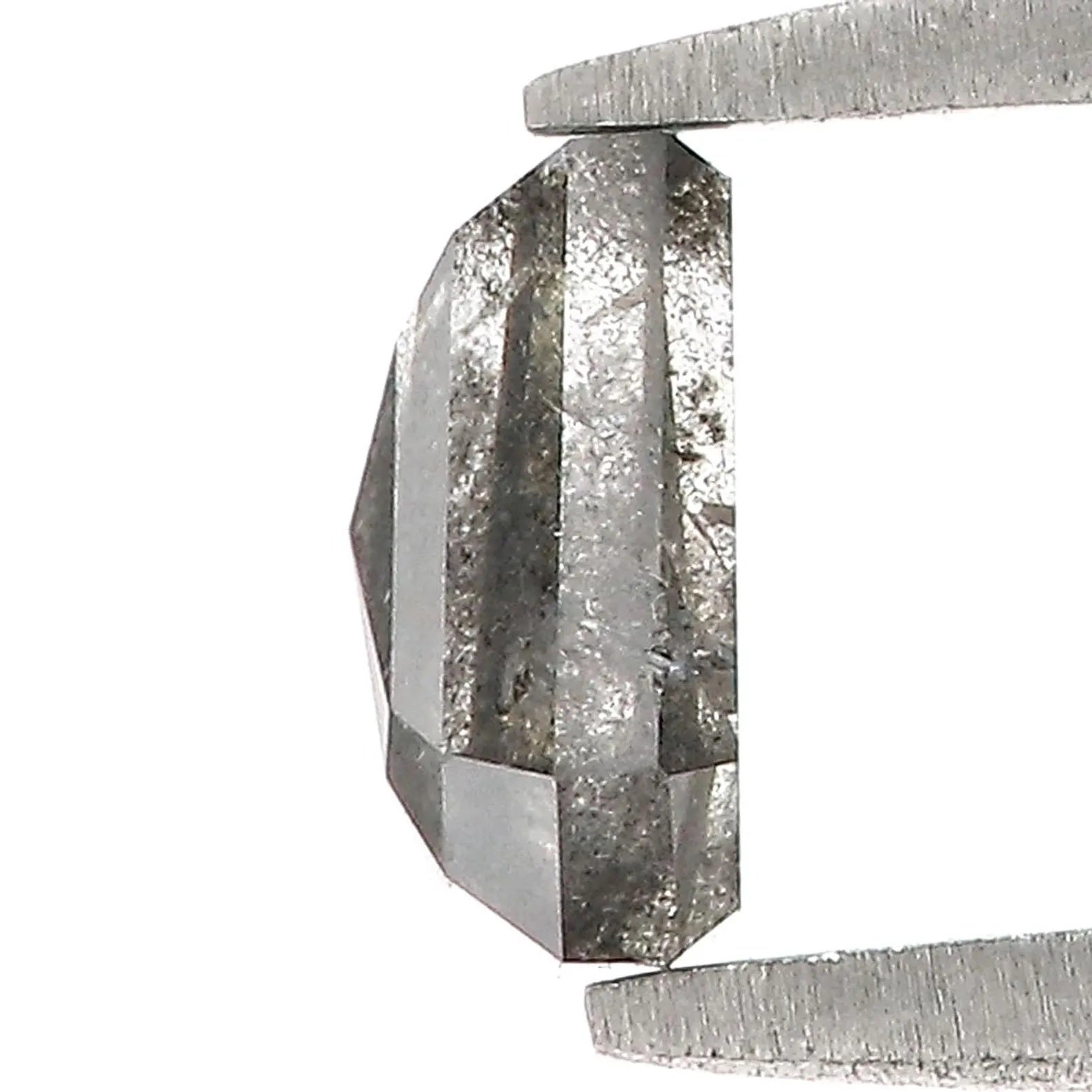 0.96 CT Natural Loose Coffin Shape Diamond Salt And Pepper Coffin Cut Diamond 6.25 MM Black Grey Color Coffin Shape Rose Cut Diamond QN1097