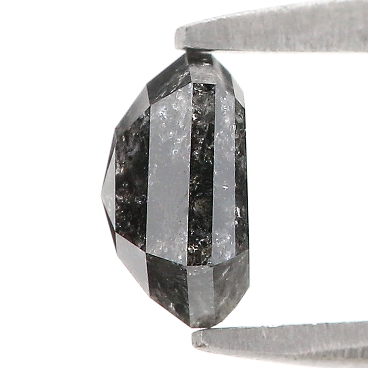 0.89 Ct Natural Loose Hexagon Shape Diamond Salt And Pepper Diamond 6.15 MM Natural Black Grey Color Diamond Hexagon Rose Cut Diamond LQ2968