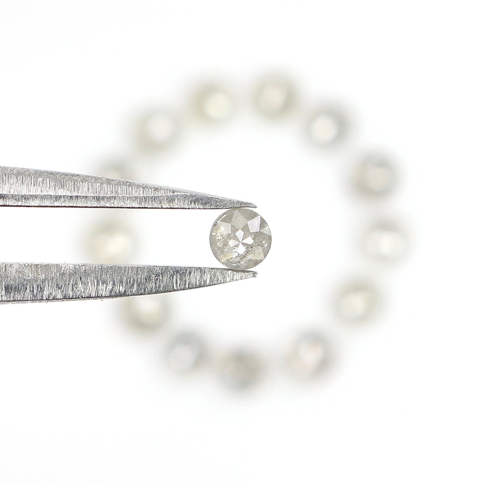 1.20 CT Natural Loose Round Rose Cut Diamond Salt And Pepper Diamond 2.35 MM Natural Loose Diamond Grey Color Round Shape Diamond NQ2502