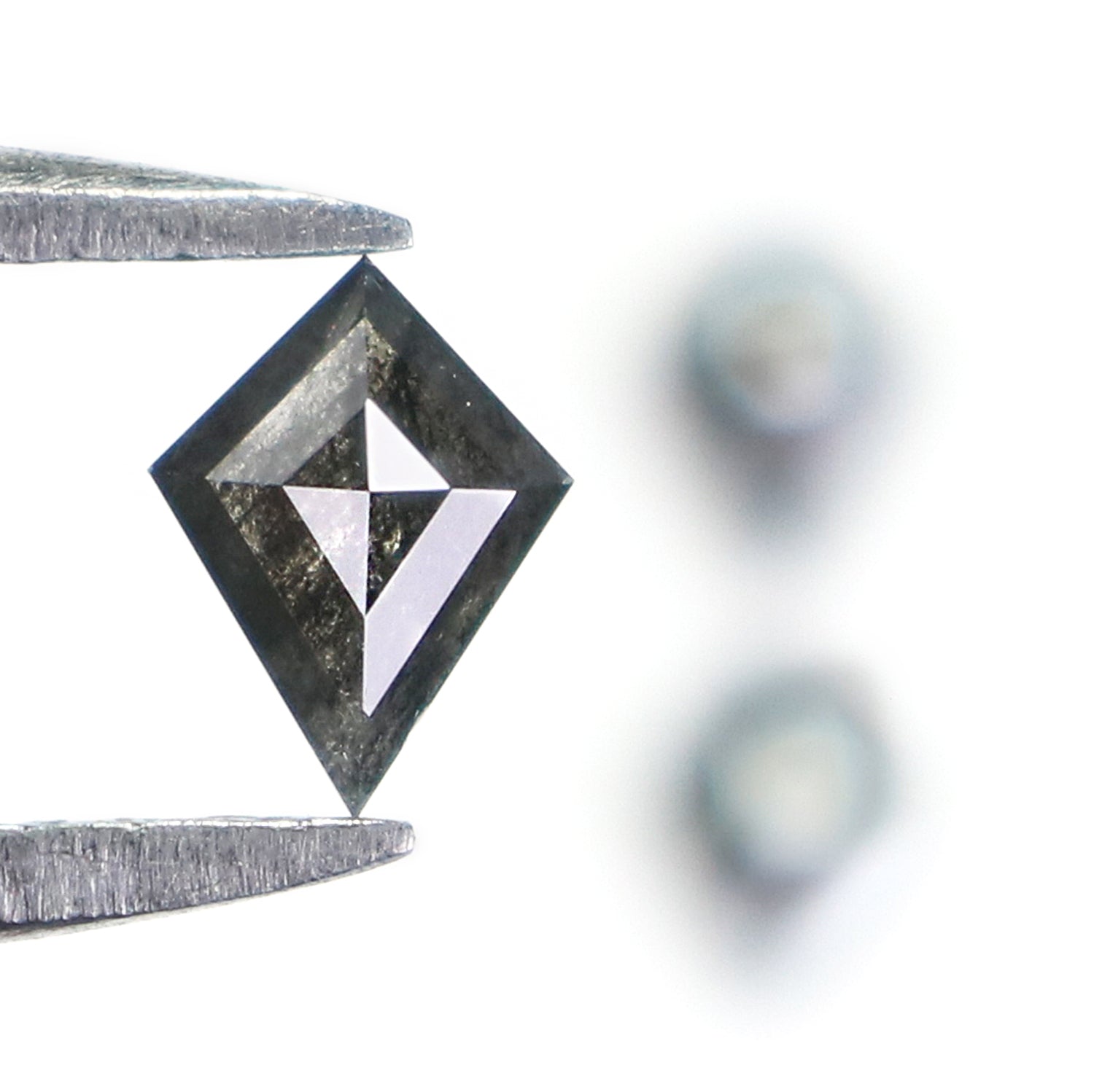 0.37 CT Natural Loose Kite Shape Diamond Salt And Pepper Kite Cut Diamond 4.75 MM Natural Loose Black Grey Color Kite Rose Cut Diamond L2823