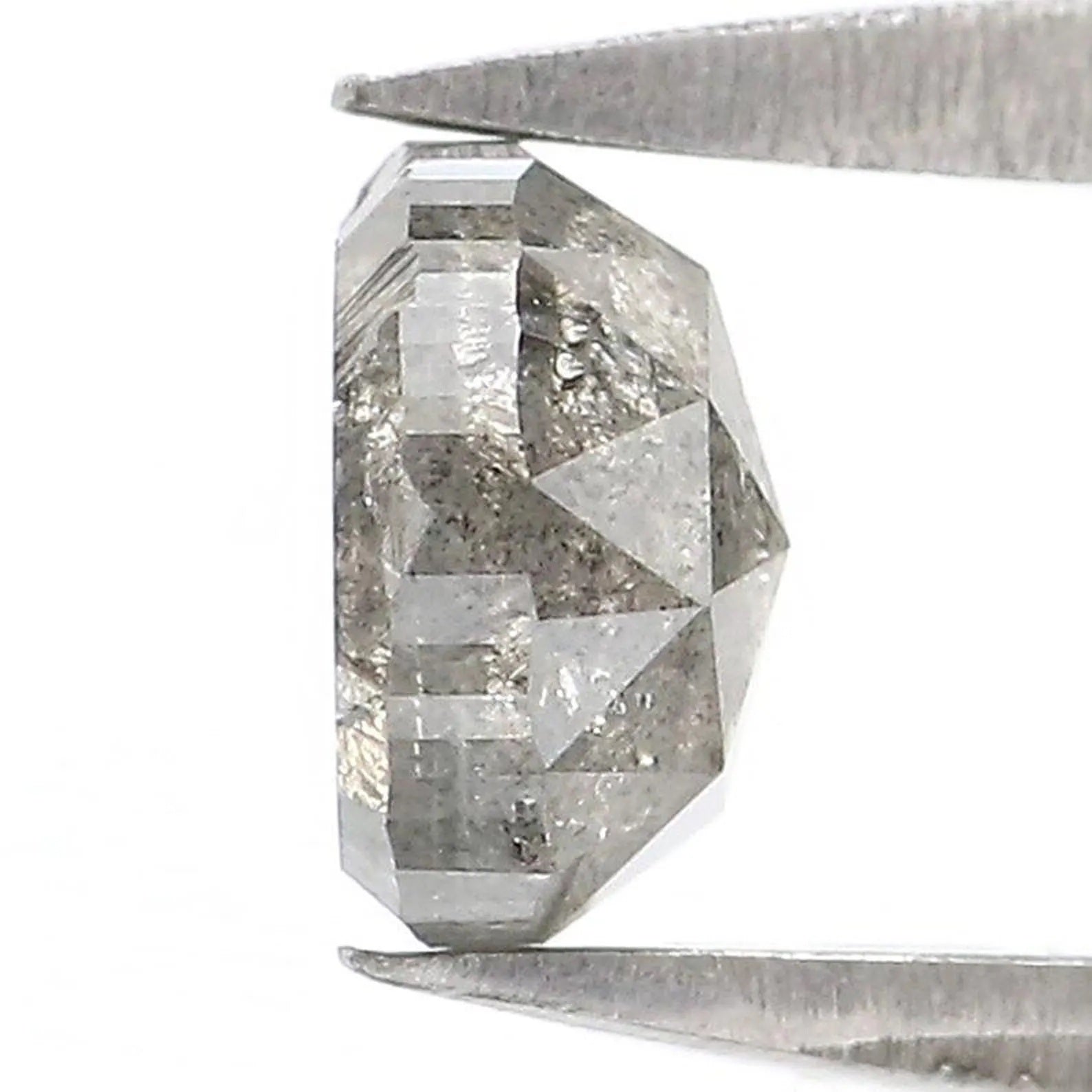 0.62 CT Natural Loose Oval Shape Diamond Salt And Pepper Oval Diamond 5.15 MM Natural Loose Black Grey Color Oval Rose Cut Diamond NQ9264