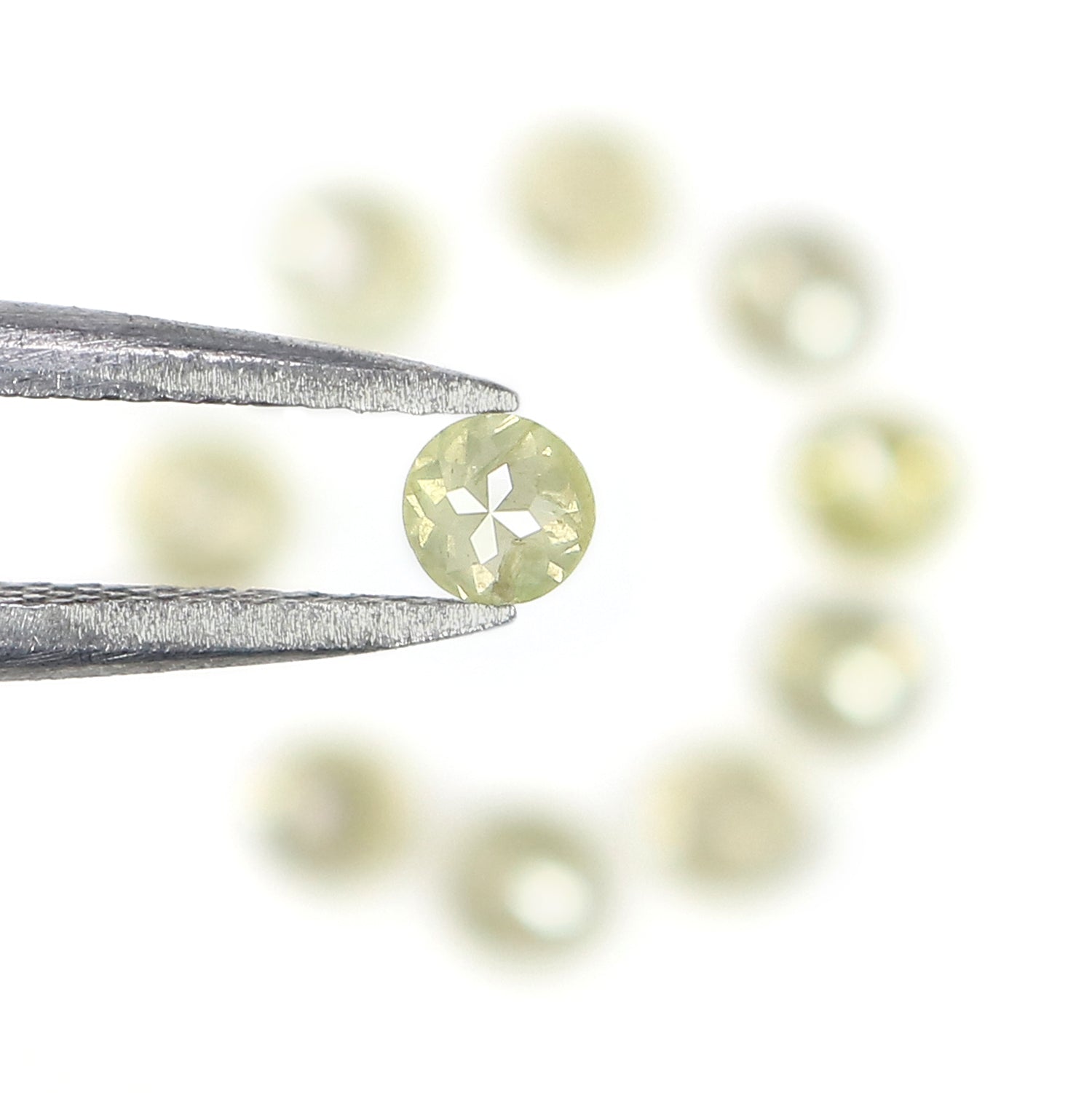 1.32 CT Natural Loose Round Rose Cut Diamond Grey Color Round Shape Diamond 2.90 MM Natural Loose Yellow Color Round Rose Cut Diamond LQ9253