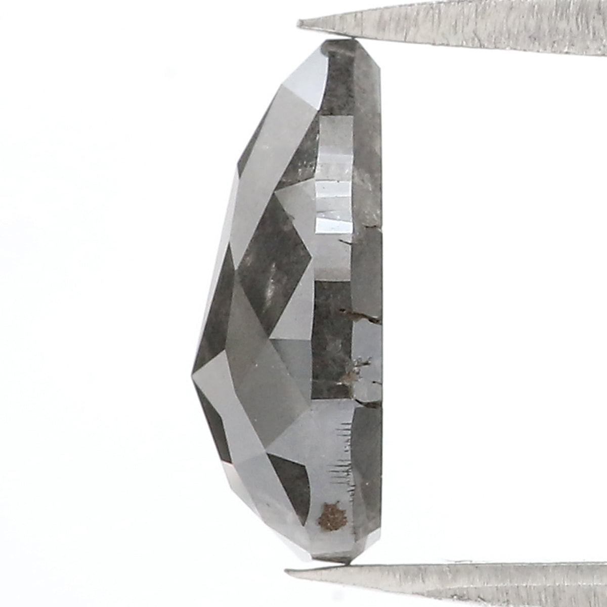 3.14 CT Natural Loose Pear Shape Diamond Salt And Pepper Pear Rose Cut Diamond 11.65 MM Natural Black Grey Color Pear Shape Diamond LQ3074
