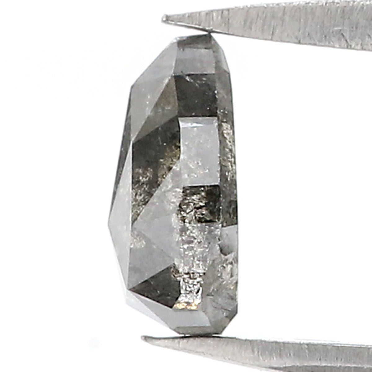 0.92 CT Natural Loose Pear Shape Diamond Salt And Pepper Pear Diamond 6.90 MM Natural Loose Black Grey Color Pear Rose Cut Diamond QL3095