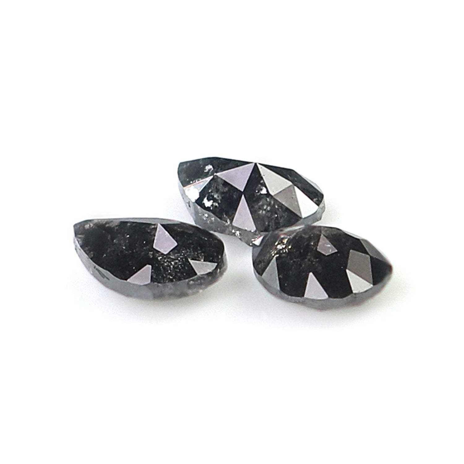 0.76 CT Natural Loose Pear Shape Diamond Salt And Pepper Pear Cut Diamond 4.65 MM Natural Black Grey Color Pear Shape Rose Cut Diamond L1980