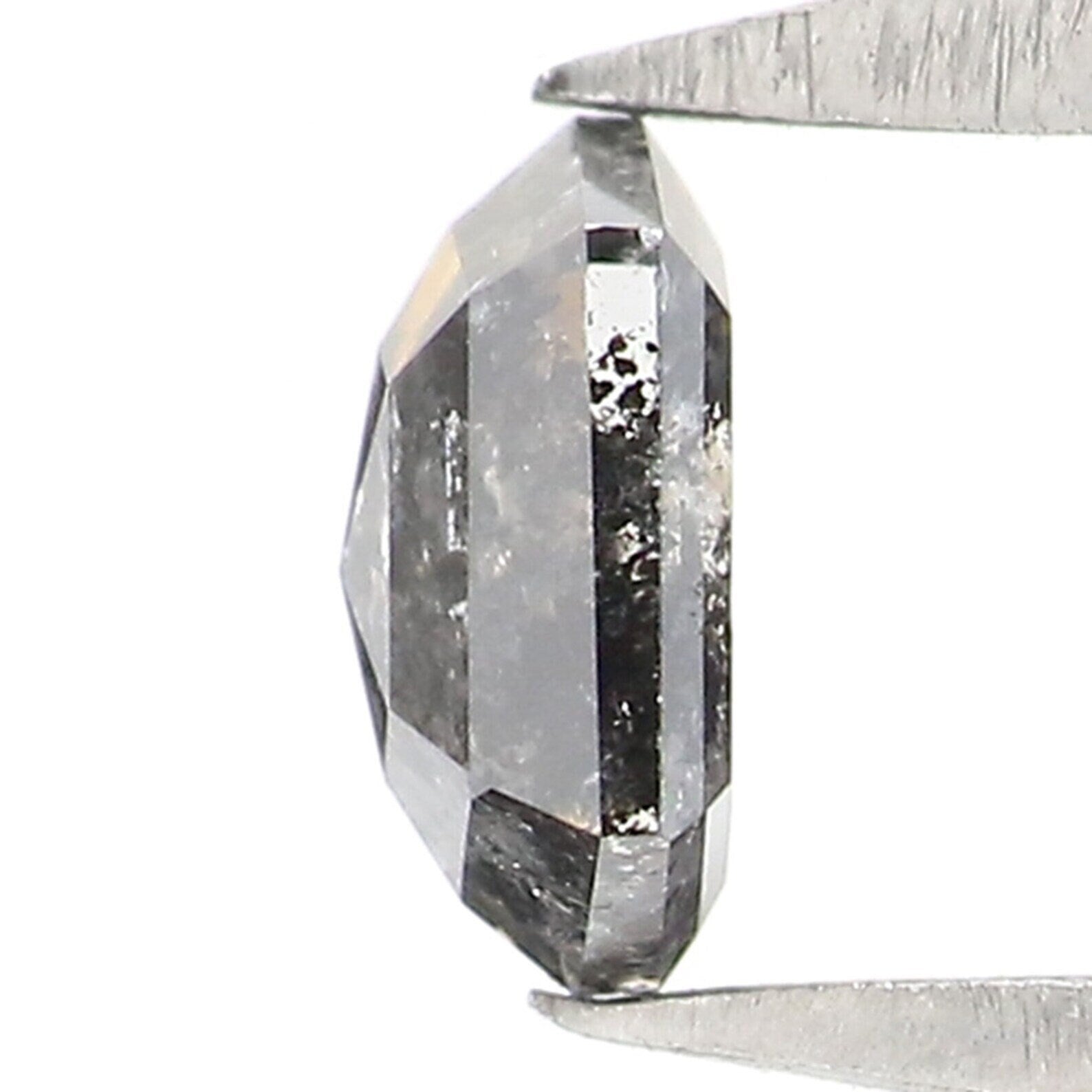 0.31 CT Natural Loose Hexagon Shape Diamond Salt And Pepper Hexagon Diamond 4.60 MM Black Gray Color Hexagon Shape Rose Cut Diamond NQ2176