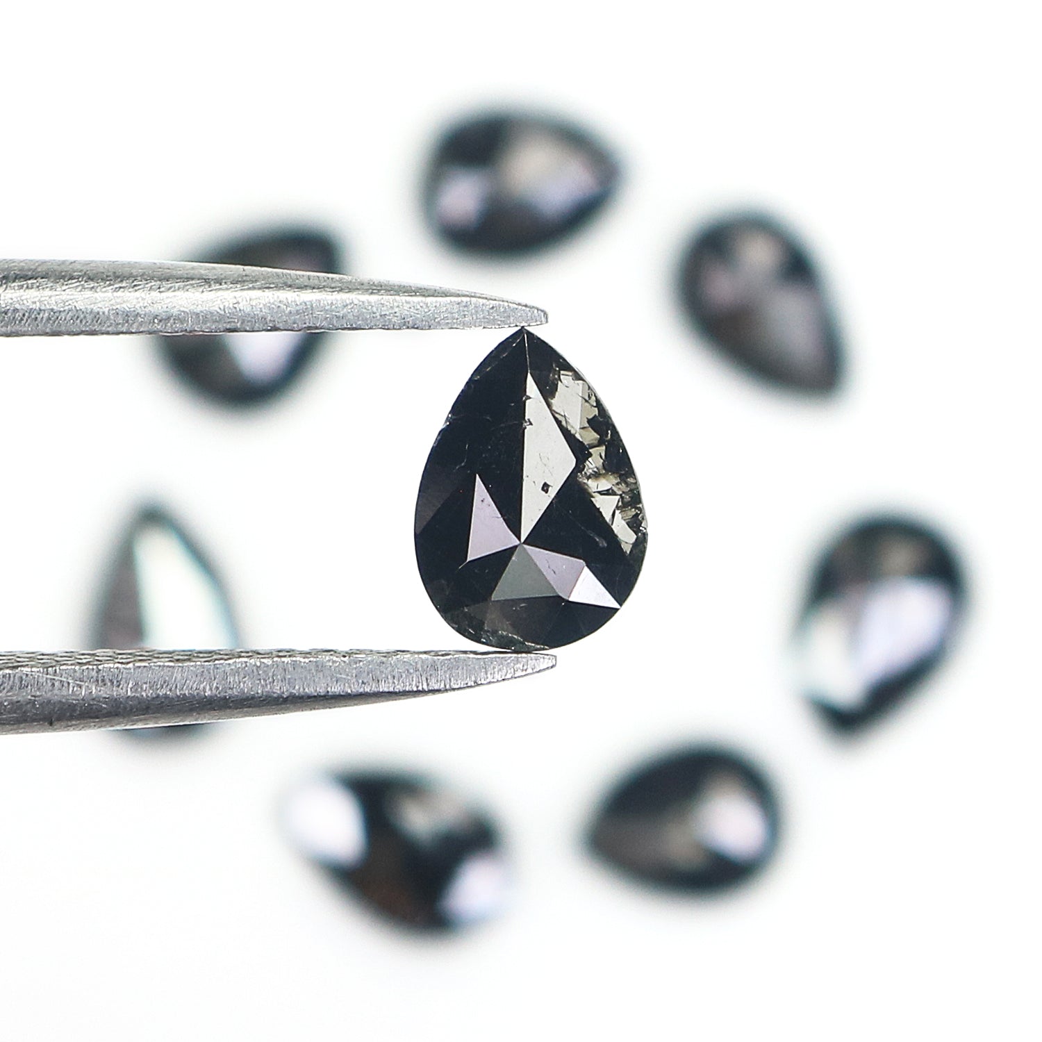 2.56 CT Natural Loose Pear Shape Diamond Black Color Pear Cut Diamond 5.20 MM Natural Loose Black Color Diamond Pear Rose Cut Diamond LQ1664