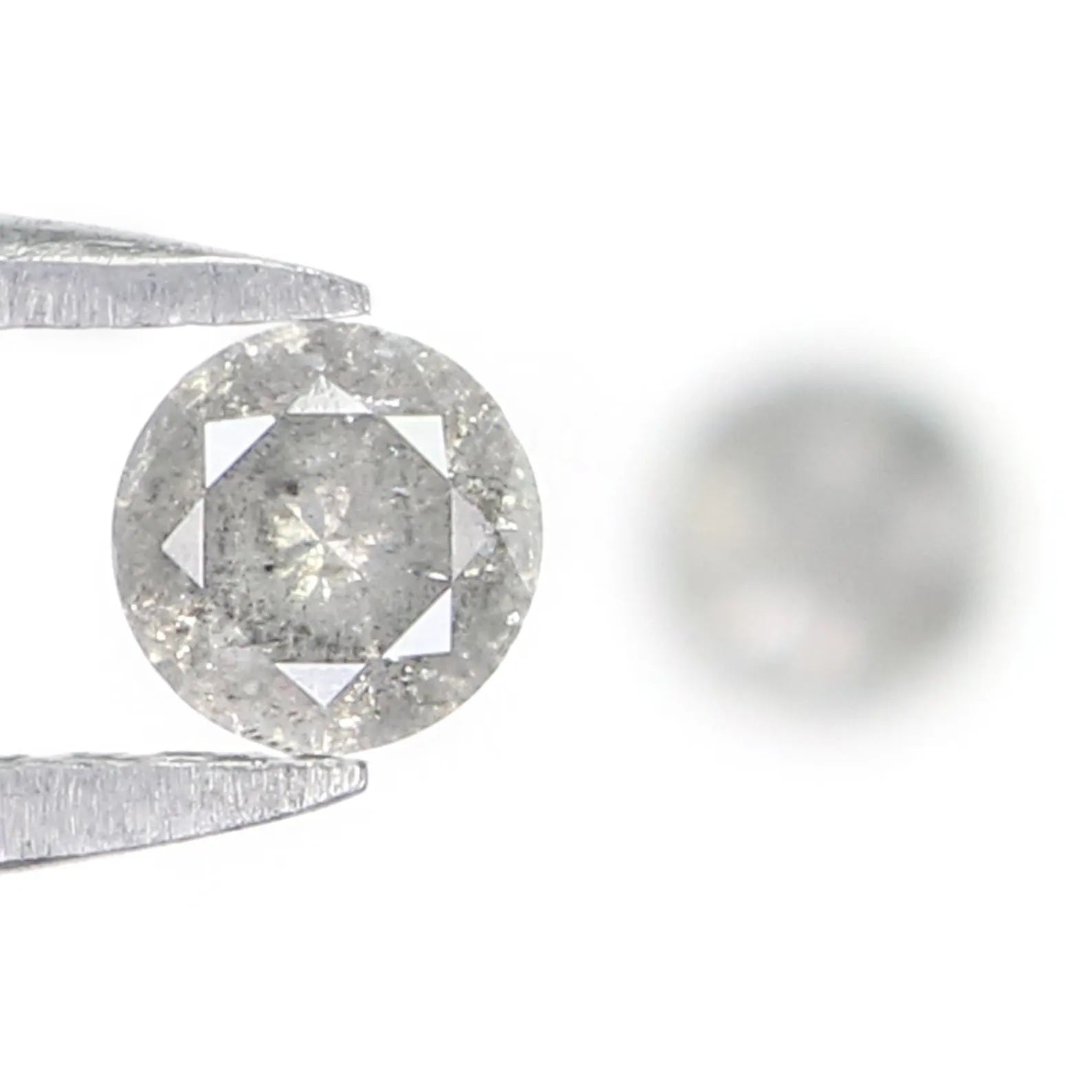 0.40 CT Natural Loose Round Shape Pair Diamond Salt And Pepper Round Diamond 3.65 MM Natural Black Grey Round Brilliant Cut Diamond NQ2289