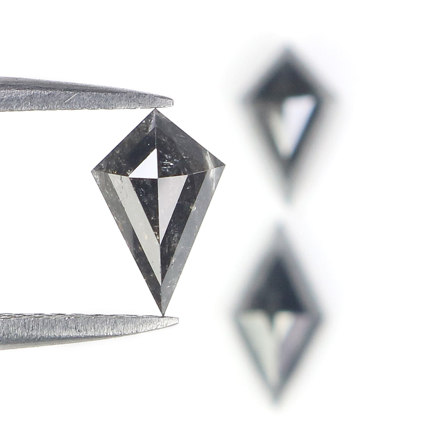 1.94 CT Natural Loose Kite Shape Diamond Salt And Pepper Kite Cut Diamond 8.80 MM Natural Black Grey Color Kite Rose Cut Diamond L3442