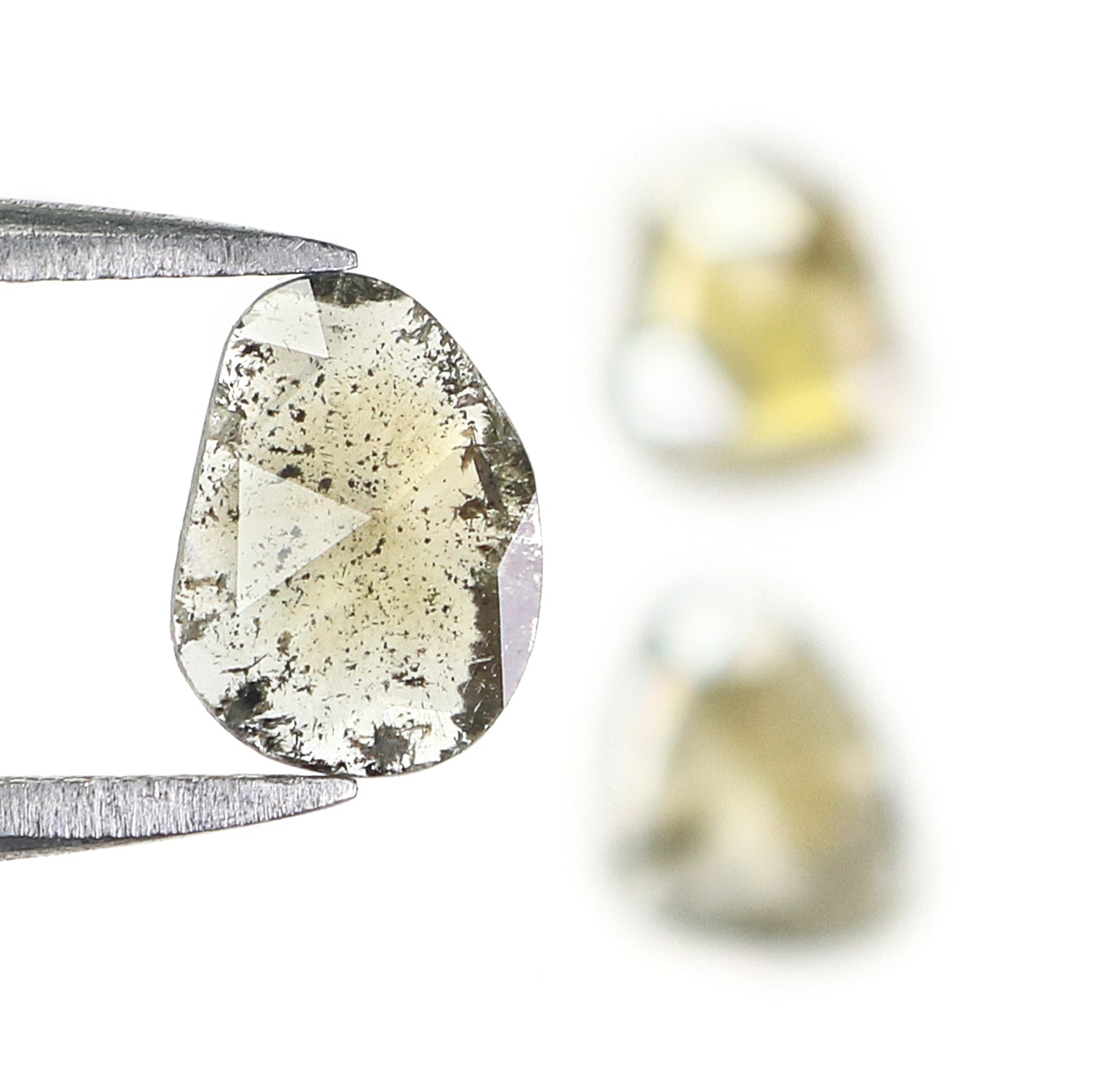 0.97 CT Natural Loose Slice Shape Diamond Yellow Color Slice Cut Diamond 7.25 MM Natural Grey Color Diamond Irregular Cut Diamond L3476