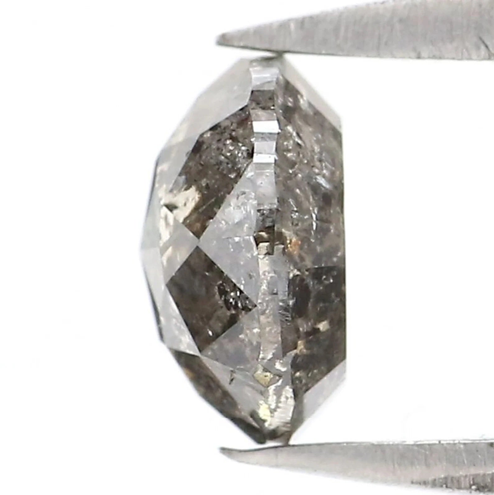 1.00 CT Natural Loose Round Rose Cut Salt And Pepper Diamond Natural Black Grey Color Diamond 6.10 MM Round Rose Cut Shape Diamond QN2188