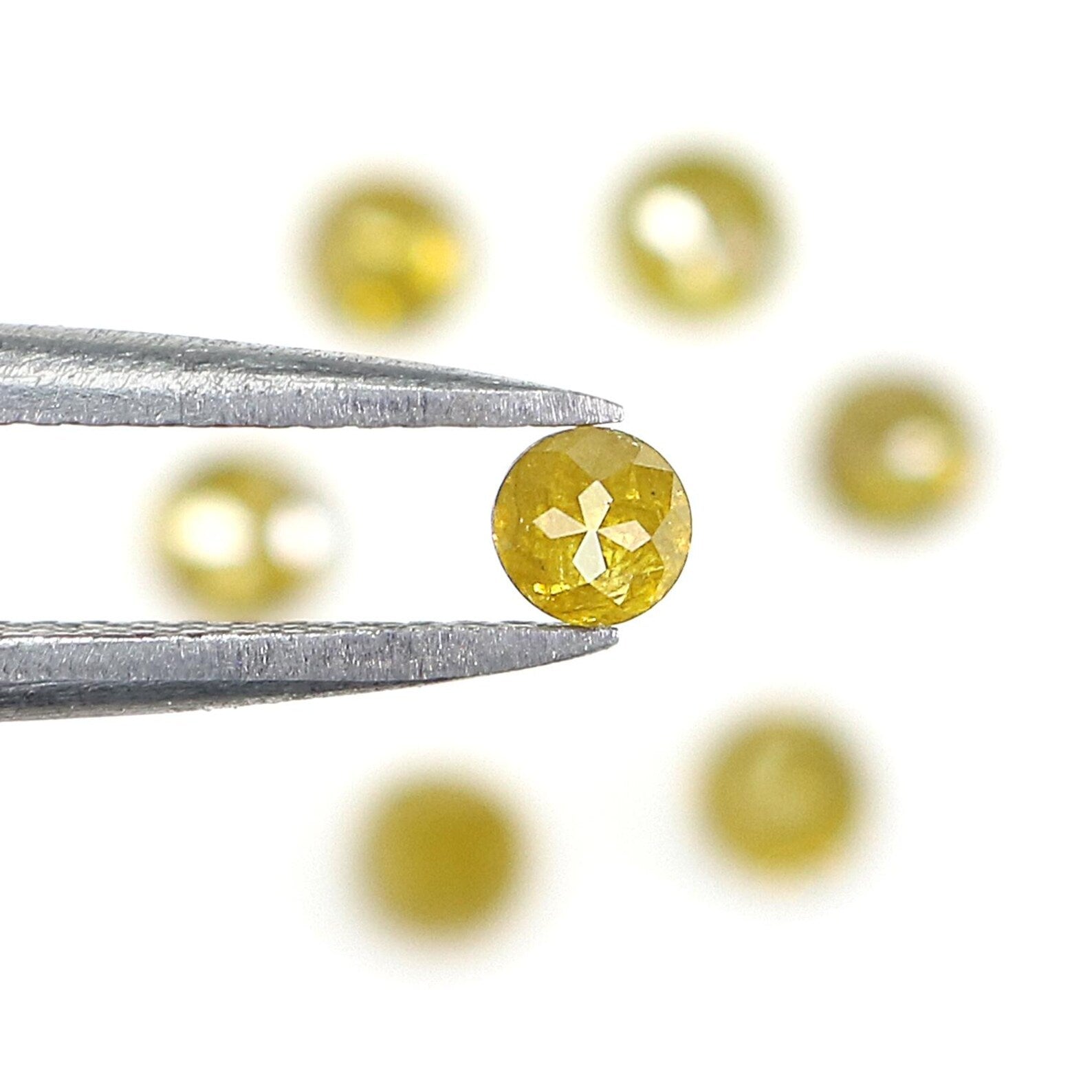 1.37 CT Natural Loose Round Rose Cut Diamond Yellow Color Round Shape Diamond 3.40 MM Natural Yellow Color Round Rose Cut Diamond NQ2574