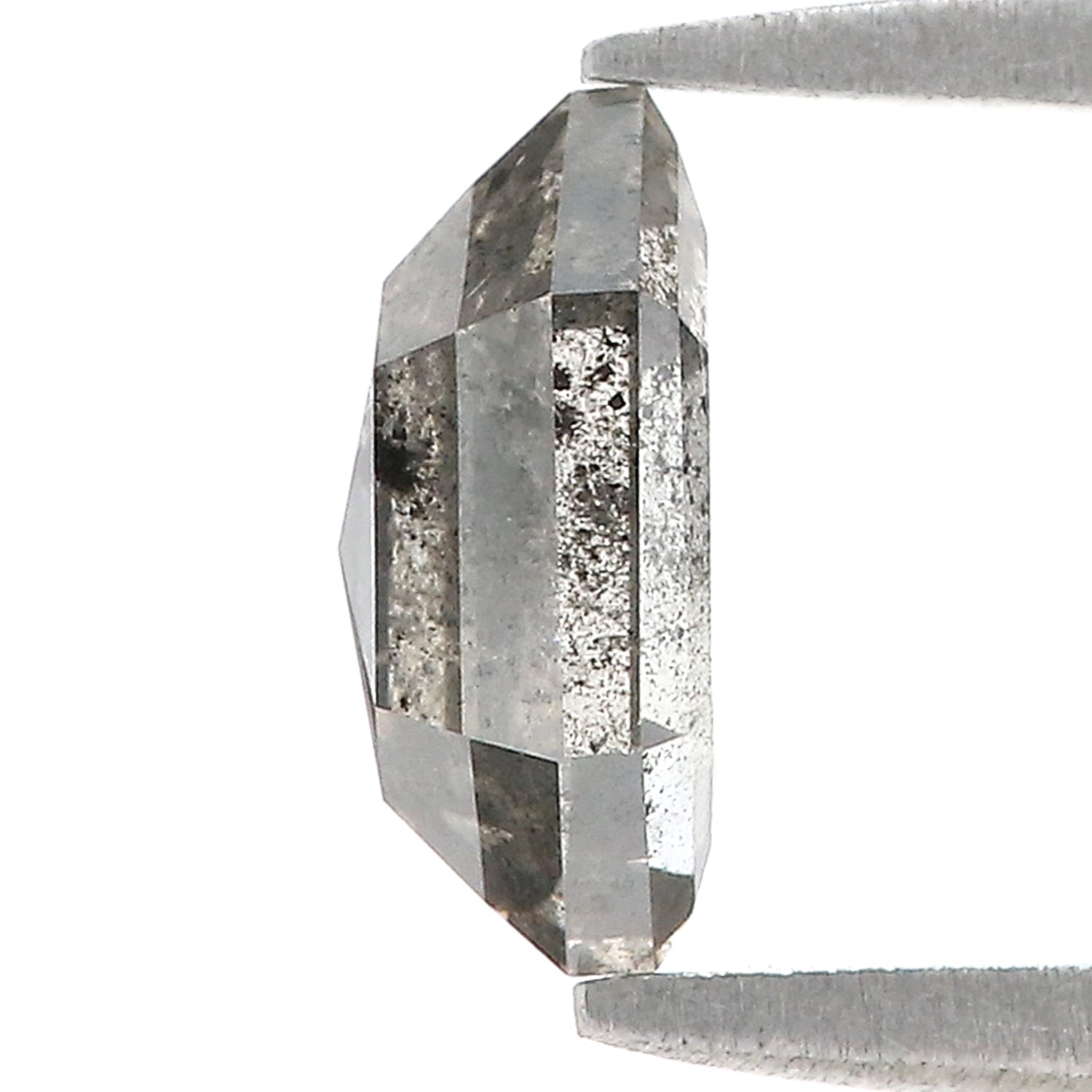 1.11 CT Natural Loose Hexagon Shape Diamond Salt And Pepper Hexagon Diamond 8.20 MM Natural Black Grey Color Hexagon Rose Cut Diamond L3450