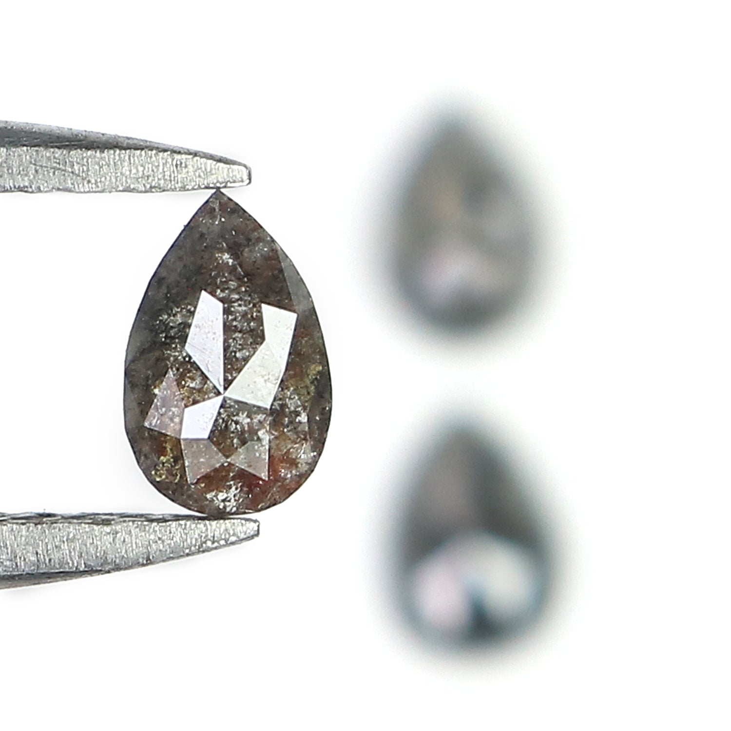 0.55 CT Natural Loose Pear Shape Diamond Salt And Pepper Pear Cut Diamond 4.50 MM Natural Black Grey Color Pear Rose Cut Diamond LQ2790