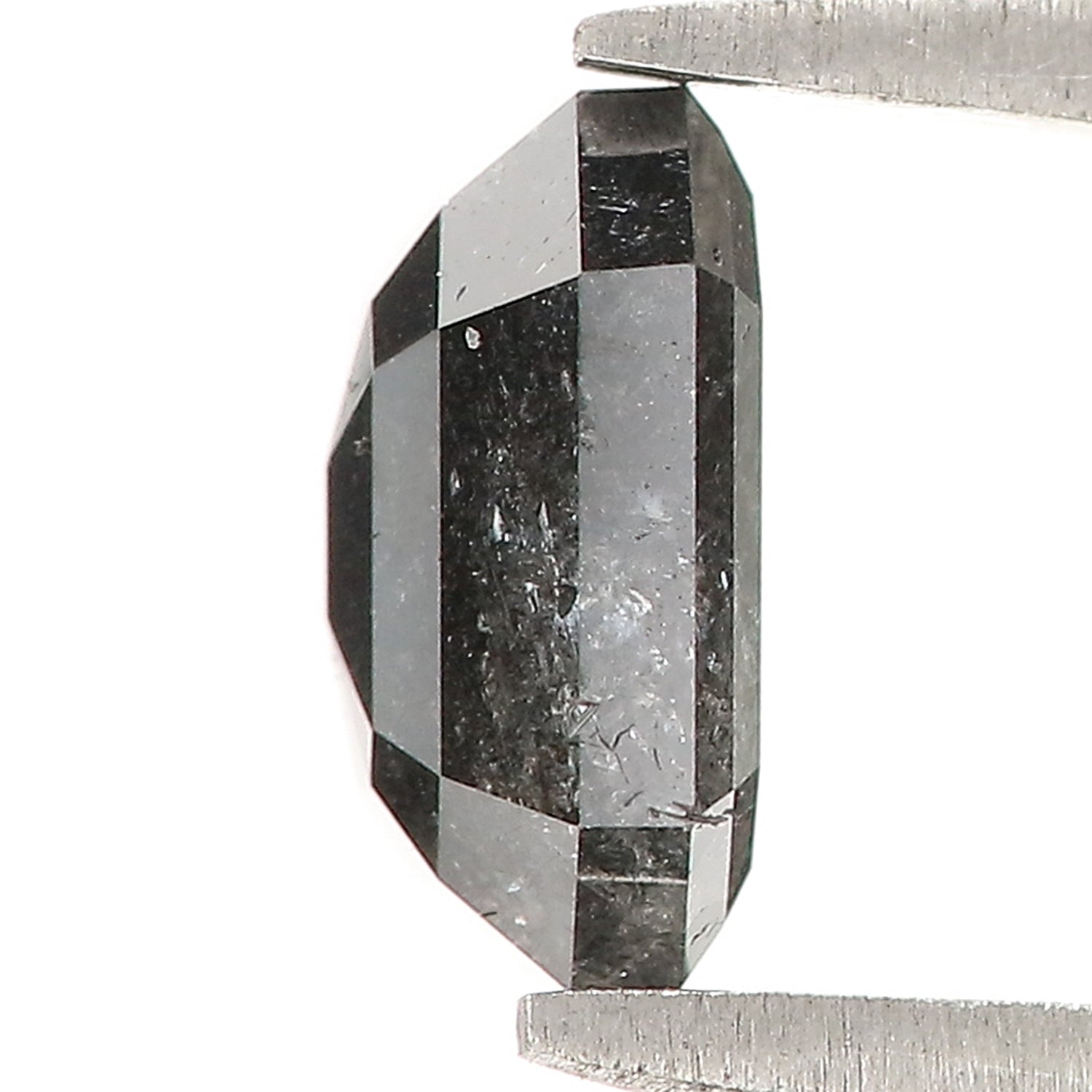 1.67 CT Natural Loose Emerald Shape Diamond Salt And Pepper Emerald Shape Diamond 7.35 MM Black Grey Color Emerald Rose Cut Diamond QL1555