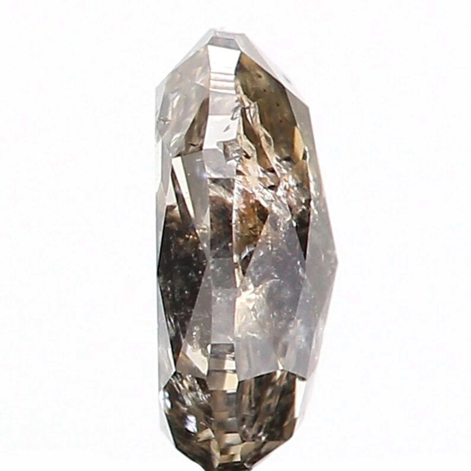 0.42 CT Natural Loose Oval Shape Diamond Salt And Pepper Oval Diamond 5.35 MM Black Grey Color Diamond Oval Shape Rose Cut Diamond NQ1004