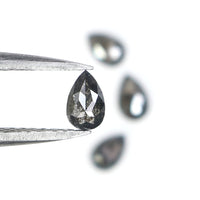 Natural Loose Pear Diamond, Salt And Pepper Pear Diamond, Natural Loose Diamond, Pear Rose Cut Diamond, 0.56 CT Pear Cut Diamond L2897