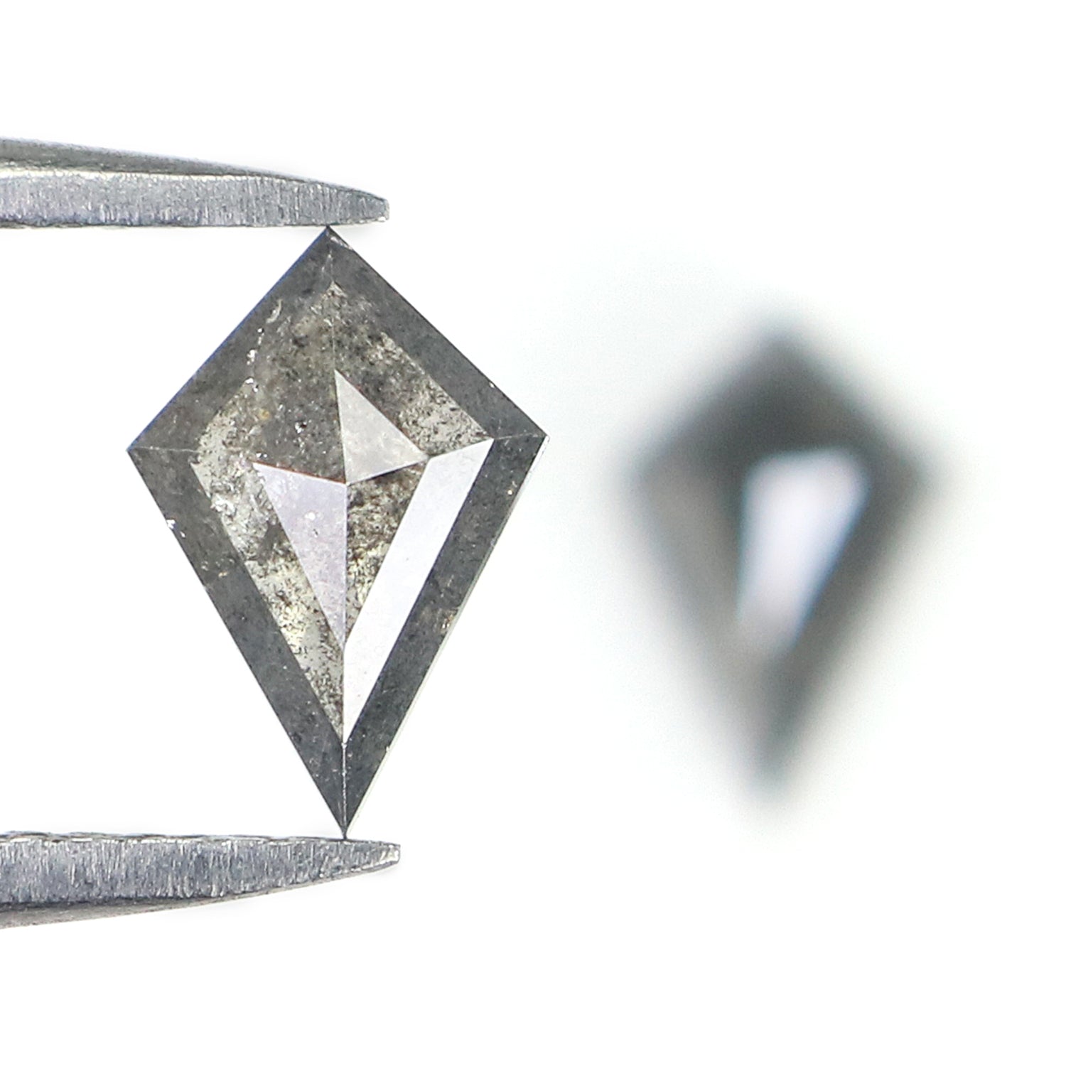 1.18 CT Natural Loose Kite Cut Pair Diamond Salt And Pepper Kite Diamond 7.75 MM Natural Loose Black Grey Color Kite Rose Cut Diamond L3438