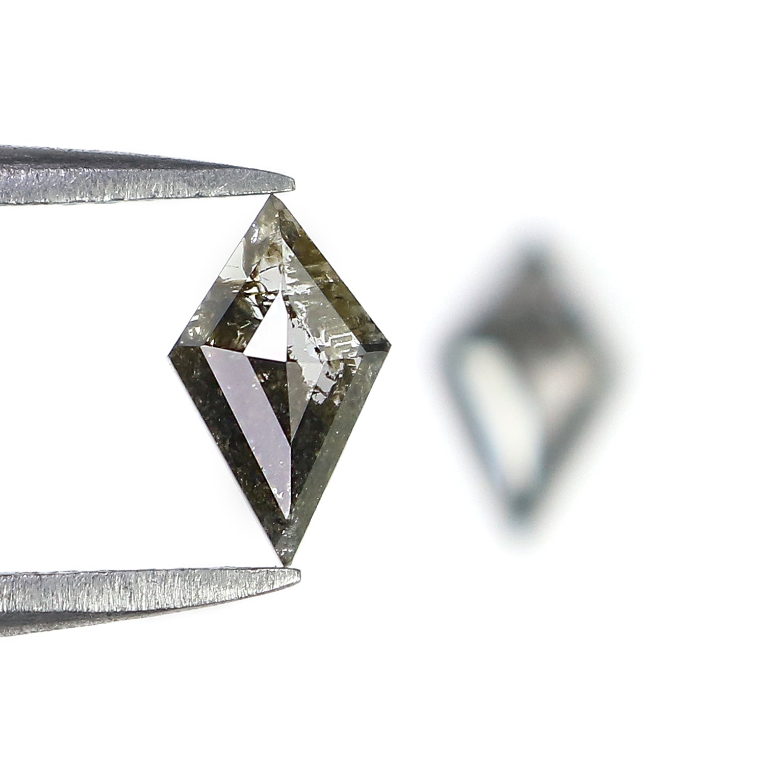 0.79 CT Natural Loose Kite Shape Pair Diamond Salt And Pepper Kite Cut Diamond 7.95 MM Natural Black Grey Color Kite Rose Cut Diamond L3394