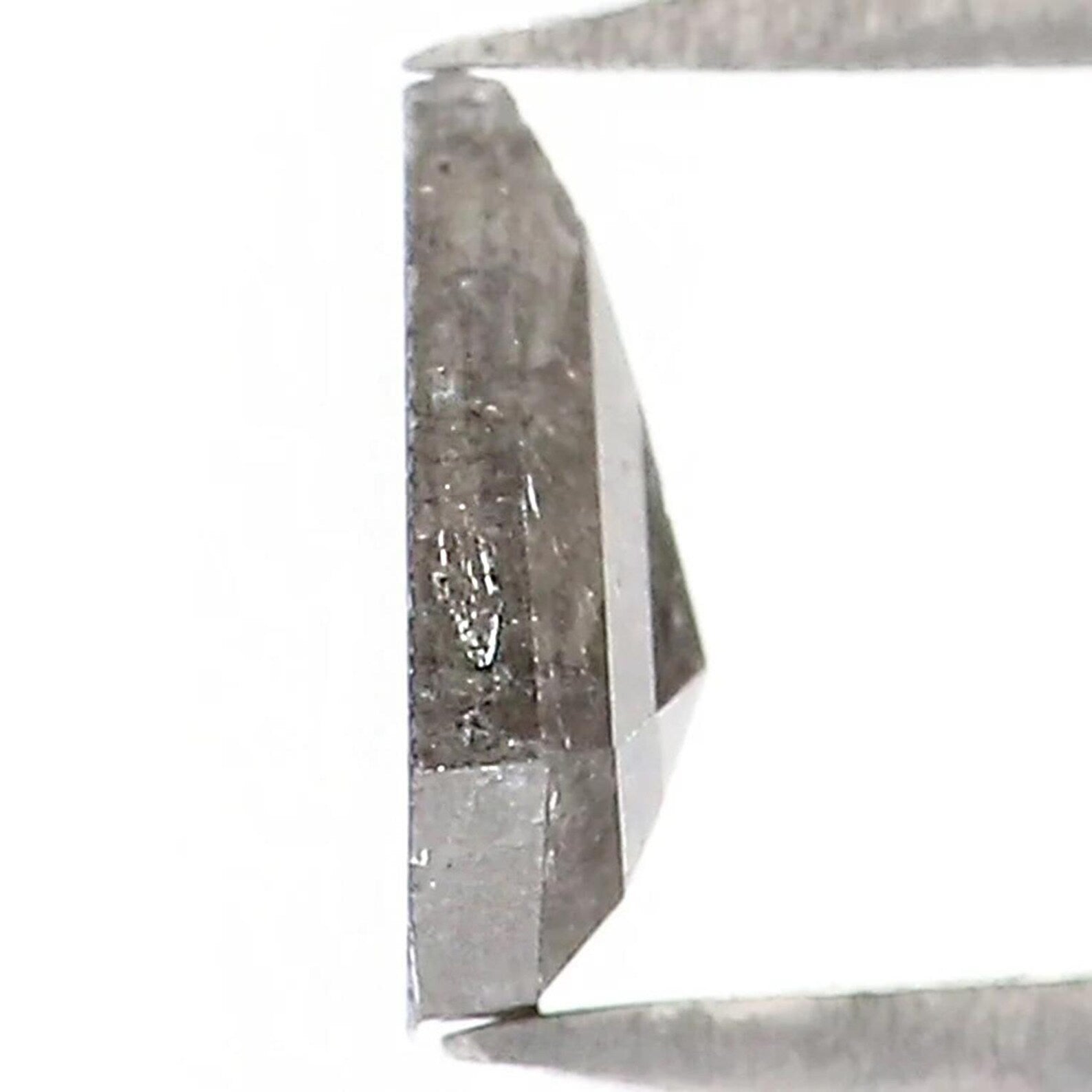 0.39 CT Natural Loose Shield Shape Diamond Salt And Pepper Shield Diamond 5.60 MM Natural Black Gray Color Shield Rose Cut Diamond NQ9325