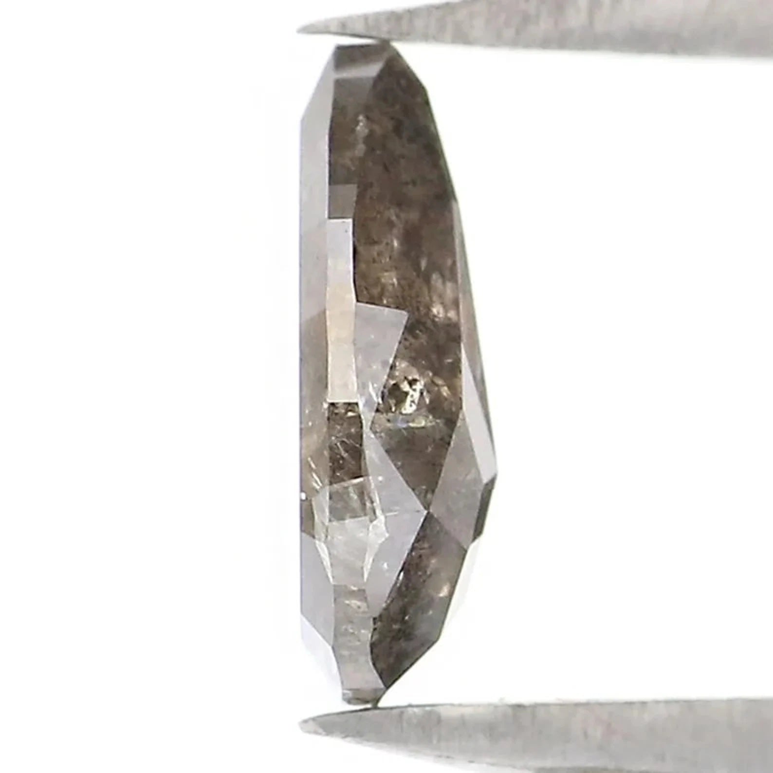 0.65 CT Natural Loose Pear Shape Diamond Salt And Pepper Pear Diamond 7.40 MM Natural Diamond Black Grey Color Pear Rose Cut Diamond N2046