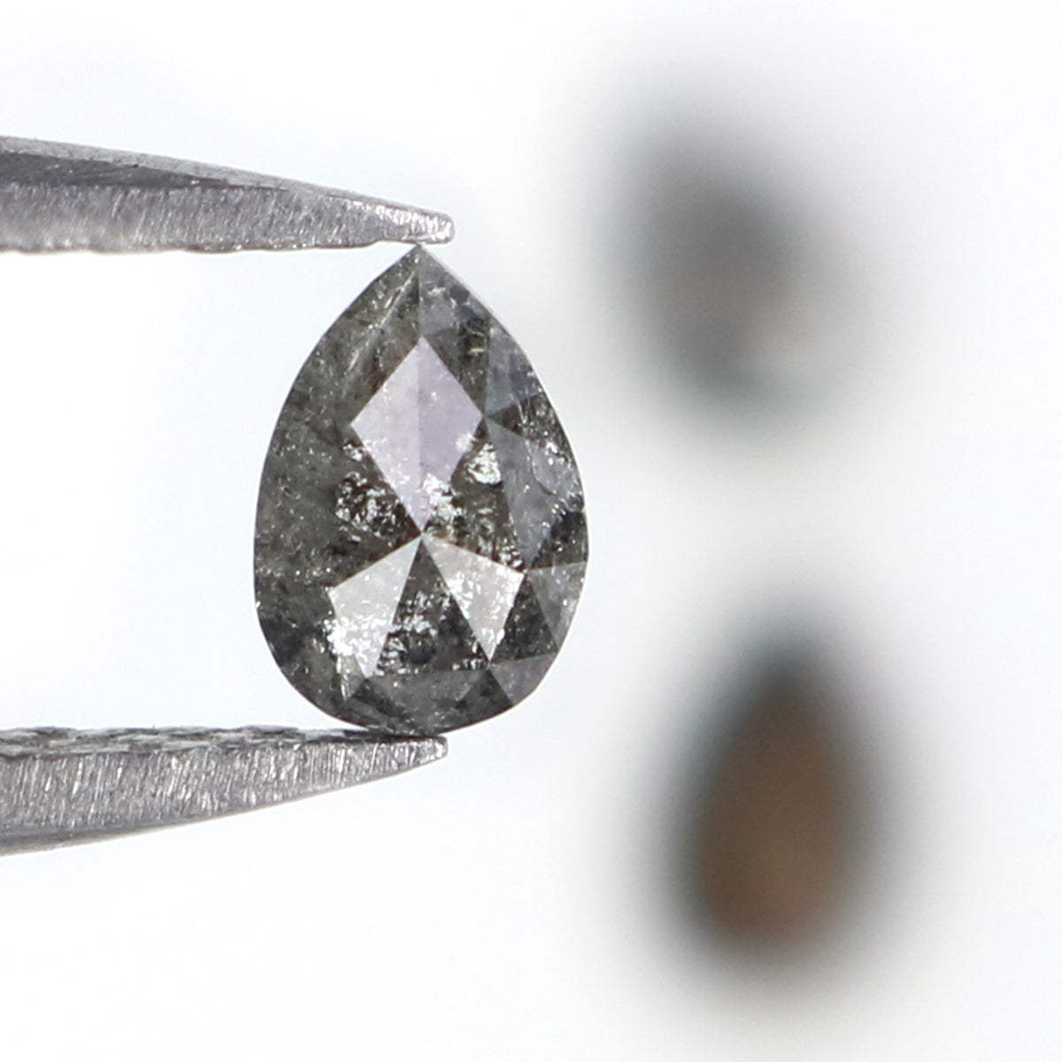 0.55 CT Natural Loose Pear Shape Diamond Salt And Pepper Pear Cut Diamond 4.50 MM Natural Black Grey Color Pear Rose Cut Diamond LQ2790