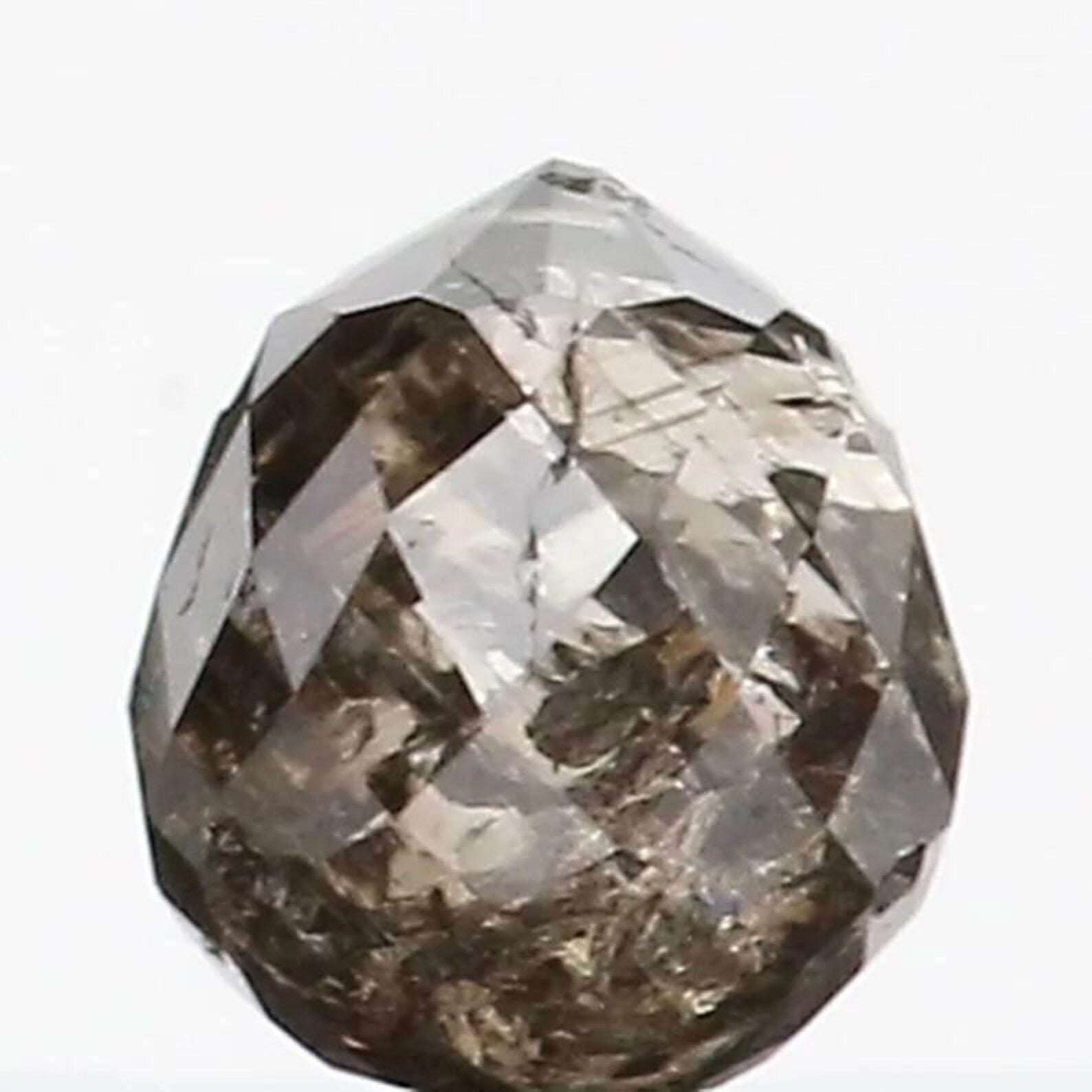 0.62 Ct Natural Loose Briolette Shape Diamond Brown Color Drop Diamond 4.60 MM Natural Loose Brown Color Briolette Rose Cut Diamond NQ460