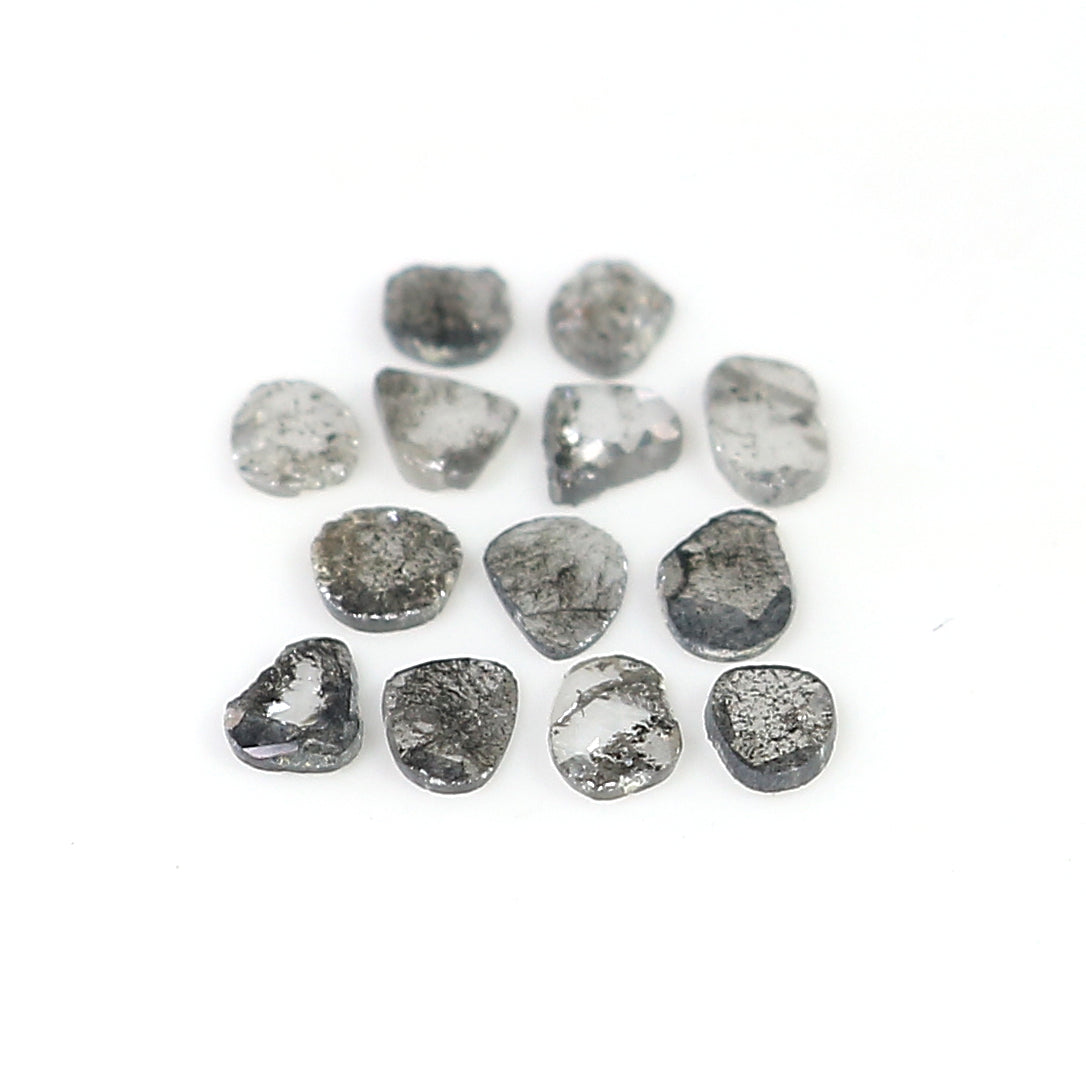 1.01 Ct Natural Loose Slice Shape Diamond Slice Salt And Pepper Diamond 3.05 MM Slice Natural Loose Diamond Slice Black Grey Diamond LQ3032