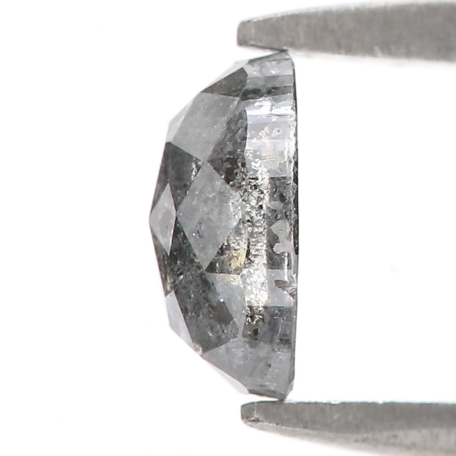 0.86 CT Natural Loose Oval Shape Diamond Salt And Pepper Oval Cut Diamond 6.60 MM Natural Black Grey Color Oval Rose Cut Diamond LQ3317