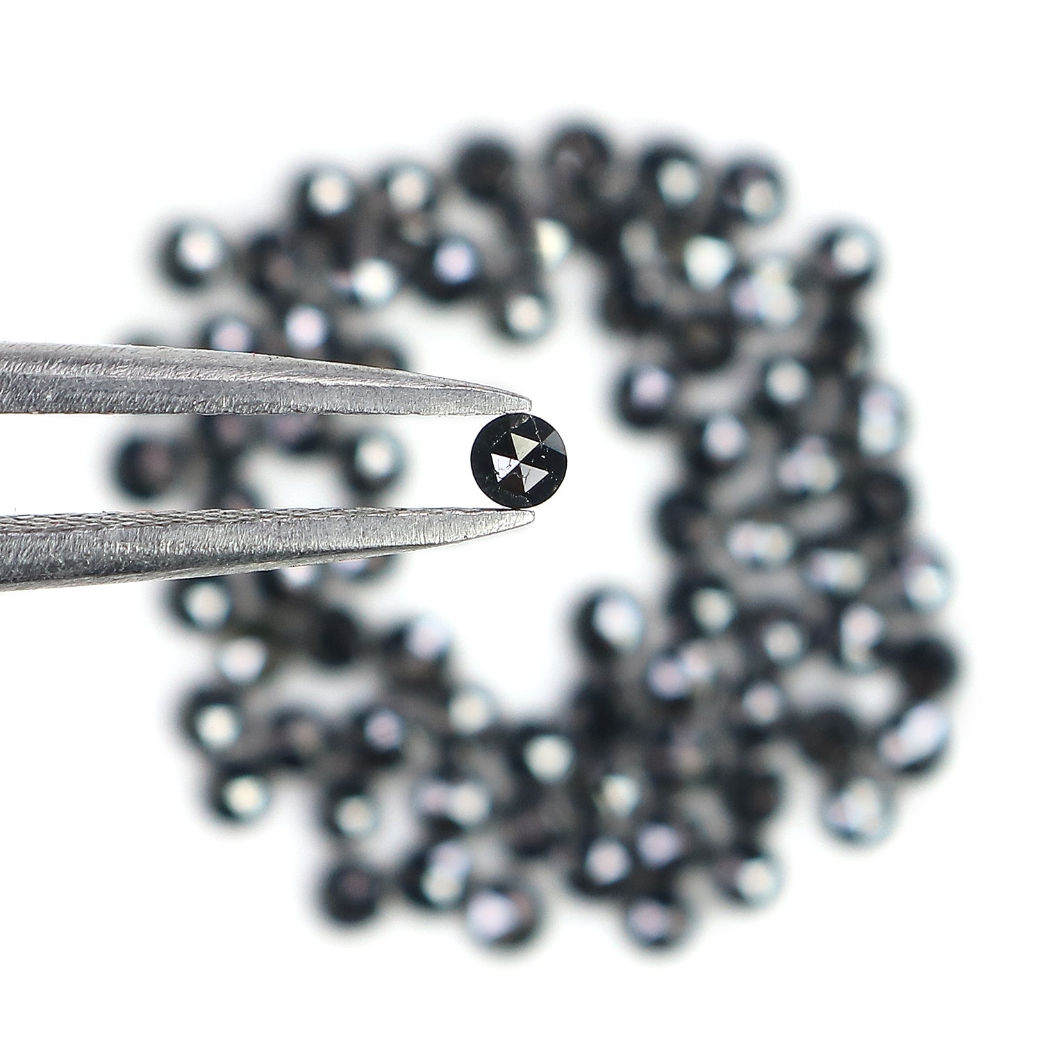 3.21 CT Natural Loose Round Rose Cut Diamond Black Color Round Shape Diamond 2.10 MM Natural Loose Black Color Round Rose Cut Diamond LQ1842