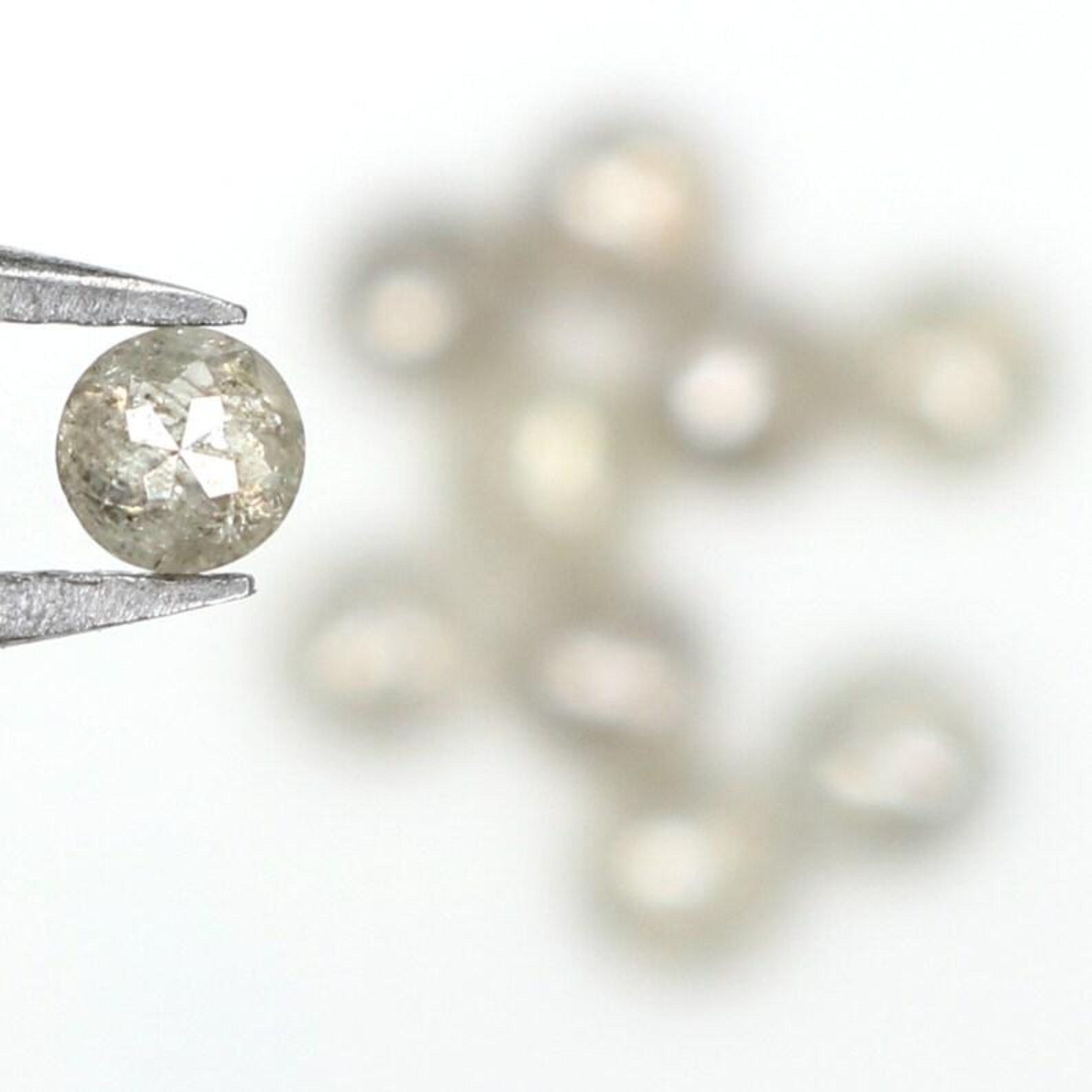 1.12 CT Natural Loose Round Shape Diamond Salt And Pepper Round Cut Diamond 2.70 MM Natural Diamond Grey Color Round Rose Cut Diamond NQ1655