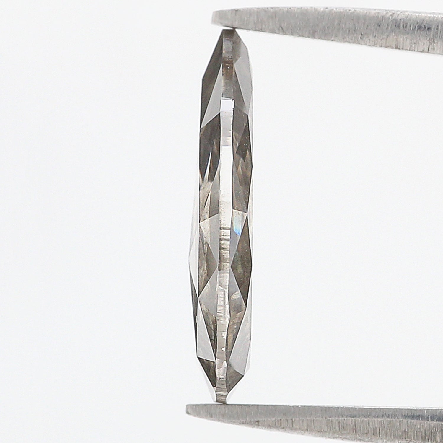 3.66 CT Pear Rose Cut Salt And Pepper Lab Grown 14.75 MM Loose Diamond CVD Fancy Black Grey Color Lab Created Antique Cut Diamonds L3578