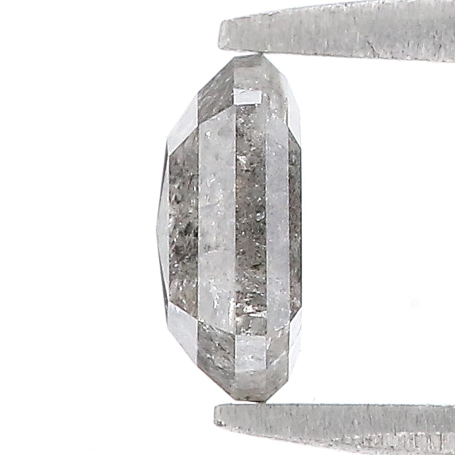 0.88 Ct Natural Loose Hexagon Shape Diamond Salt And Pepper Hexagon Diamond 6.55 MM Natural Diamond Black Grey Color Hexagon Diamond QN1460