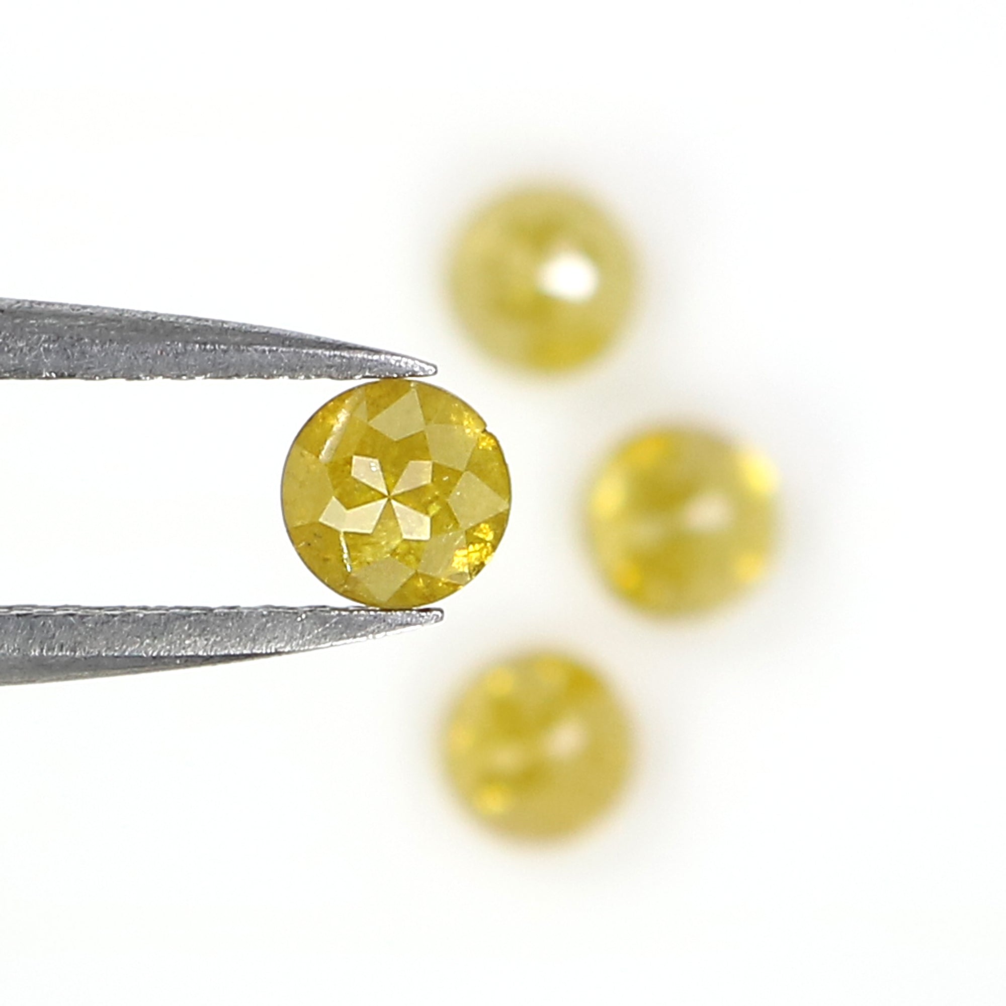 1.47 CT Natural Loose Round Rose Cut Diamond Yellow Color Round Shape Diamond 4.00 MM Natural Yellow Color Round Rose Cut Diamond LQ2927