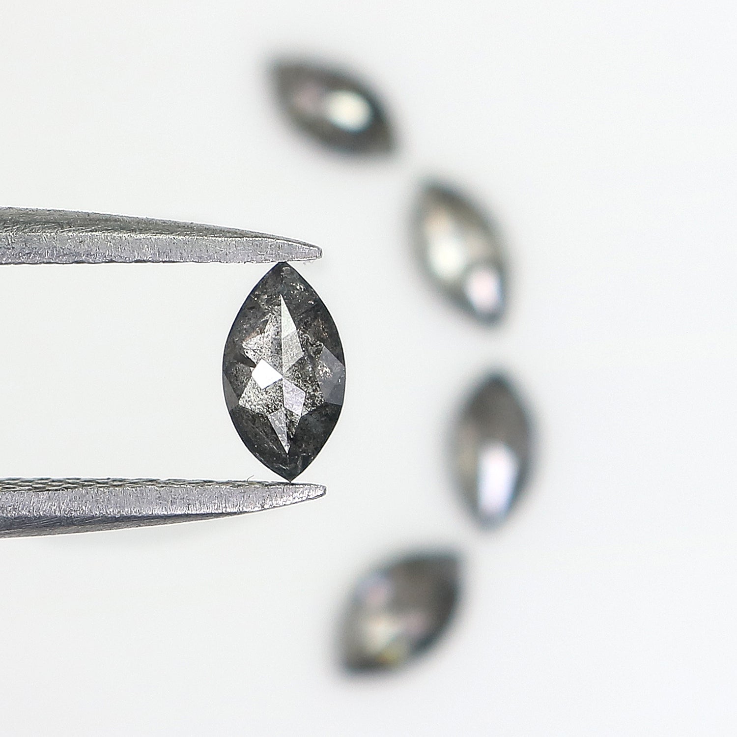 1.03 CT Natural Loose Marquise Shape Diamond Salt And Pepper Marquise Cut Diamond 5.80 MM Black Grey Color Marquise Rose Cut Diamond QL2665