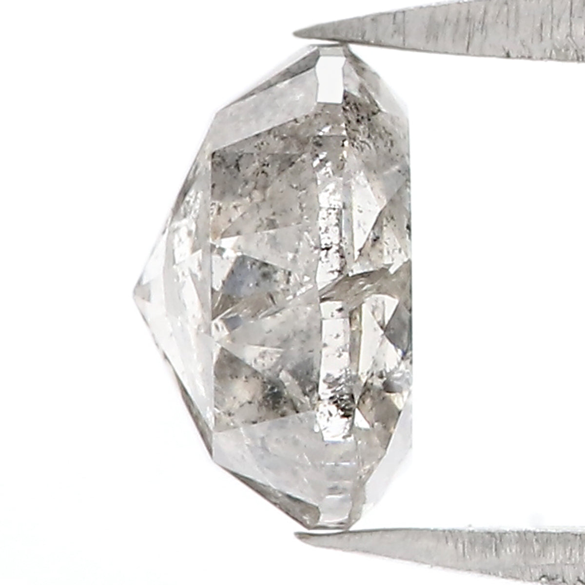 1.59 Ct Natural Loose Oval Shape Diamond Salt And Pepper Oval Cut Diamond 7.25 MM Natural Loose Black Grey Color Oval Rose Cut Diamond LC41