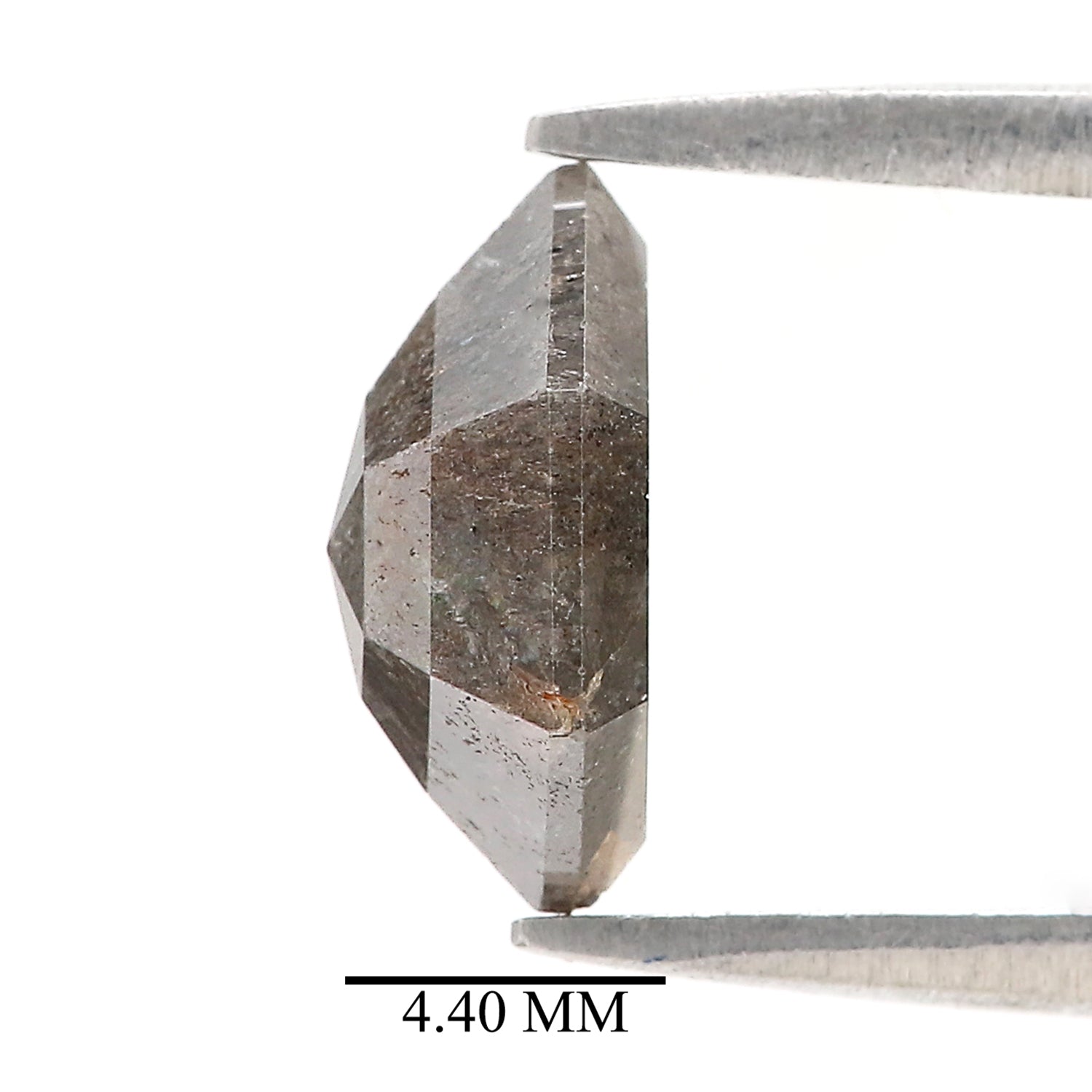 Natural Hexagon Black Grey Diamond 2.37 CT Loose Rose Cut Stone 10.28 MM Rustic Diamond Hexagon Diamond For Custom Engagement Ring L3644