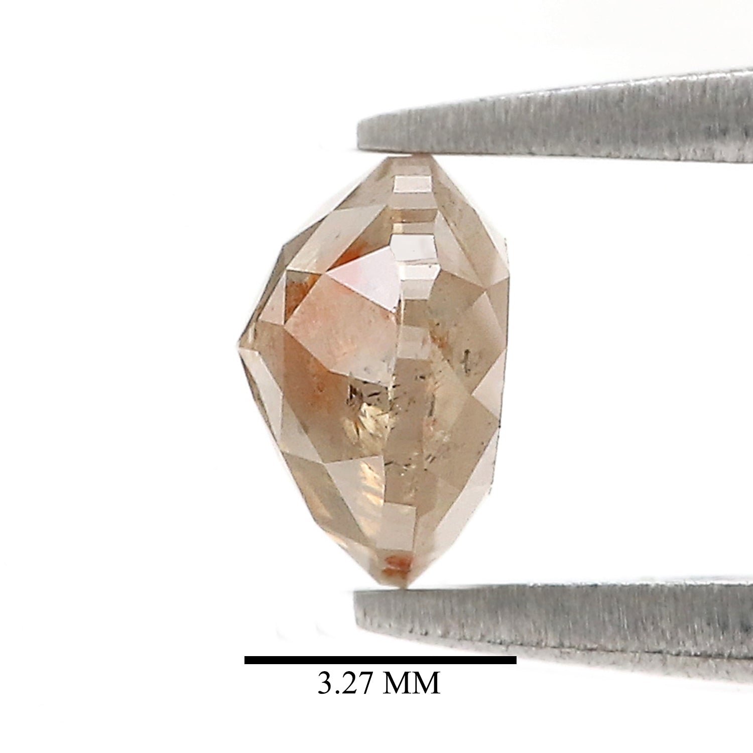 Natural Heart Grey Diamond 0.91 CT Loose Rose Cut Brown Stone 5.40 MM Rustic Diamond Heart Diamond For Custom Engagement Ring L3649