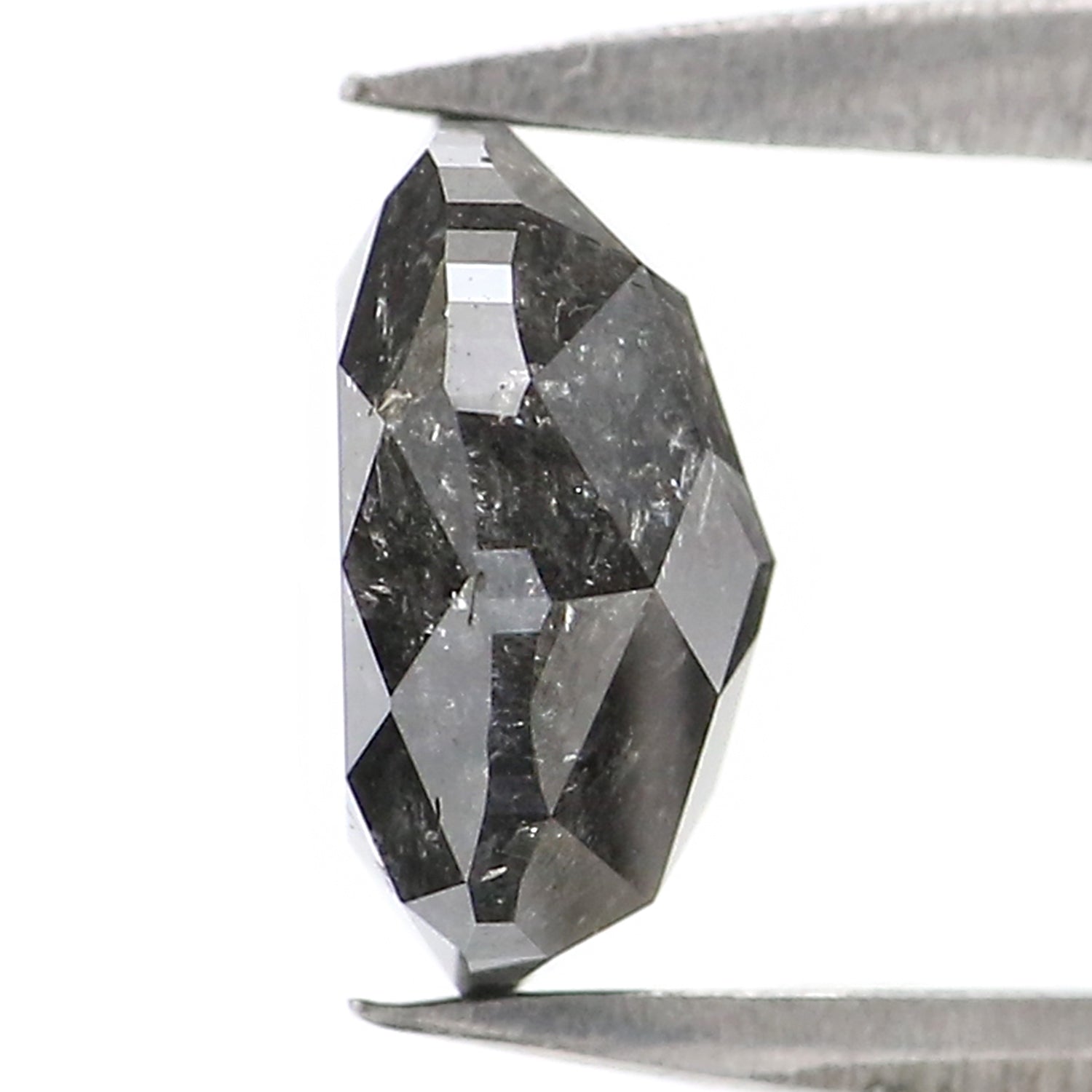 1.17 Ct Natural Loose Round Rose Cut Diamond Salt And Pepper Round Shape Diamond 6.60 MM Natural Black Grey Round Rose Cut Diamond KQ2718