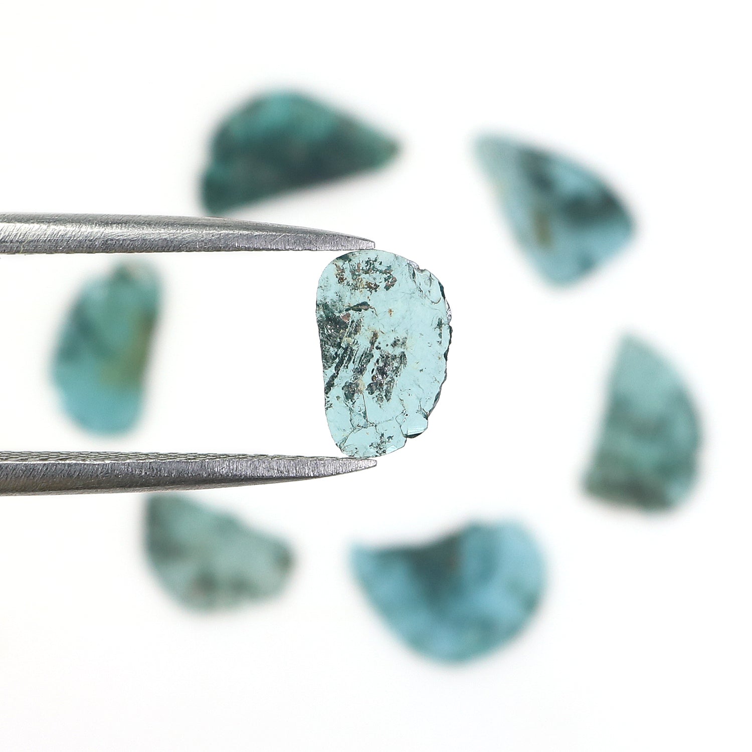 1.86 CT Natural Loose Slice Shape Diamond Blue Color Slice Cut Diamond 8.00 MM Natural Loose Blue Color Slice Irregular Cut Diamond LQ718