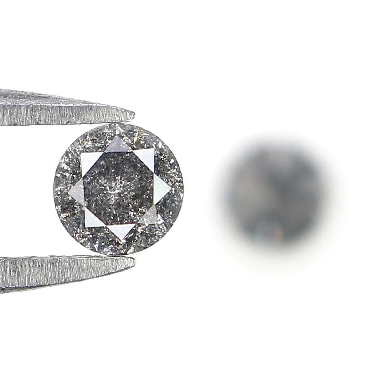 0.50 Ct Natural Loose Round Shape Pair Diamond Salt And Pepper Round Diamond 3.80 MM Black Grey Color Round Brilliant Cut Diamond NQ1491