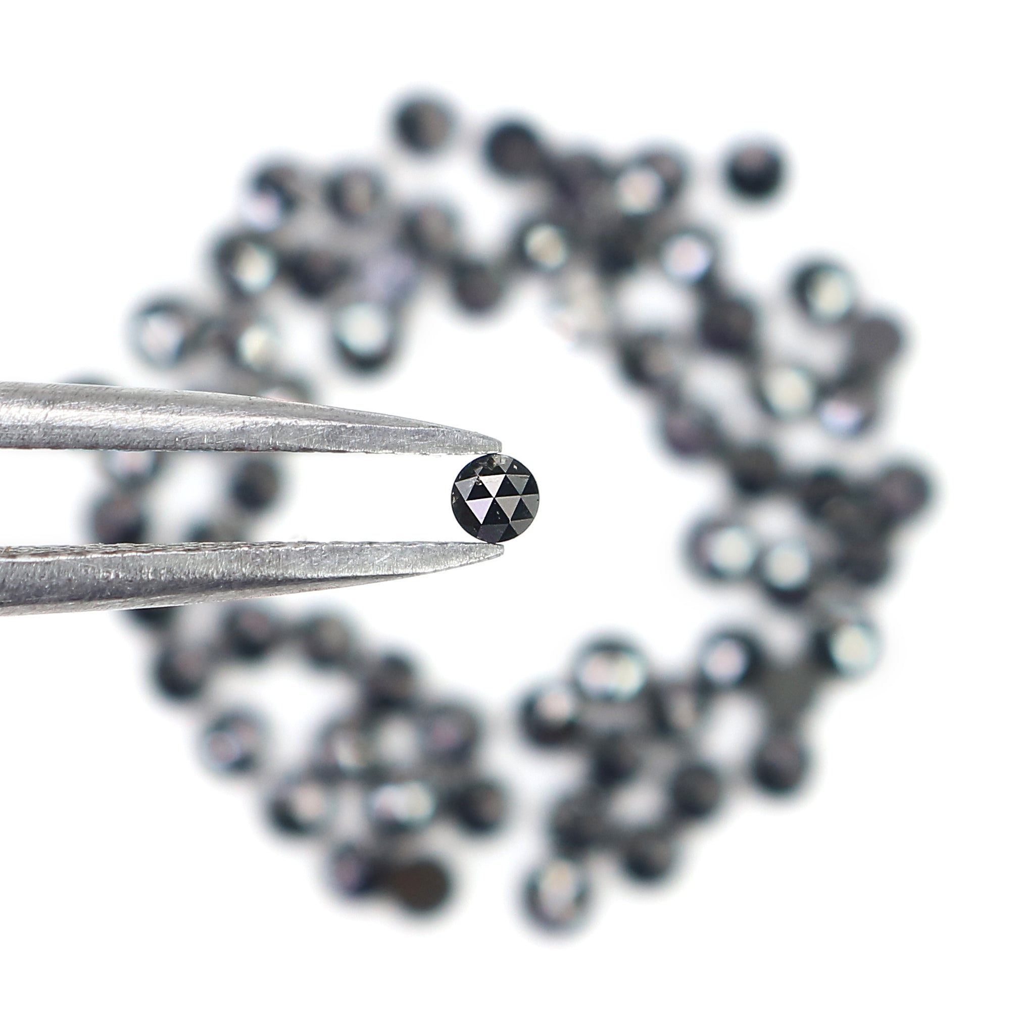 2.81 CT Natural Loose Round Shape Diamond Black Color Round Cut Diamond 2.10 MM Natural Diamond  Black Color Round Rose Cut Diamond LQ1855