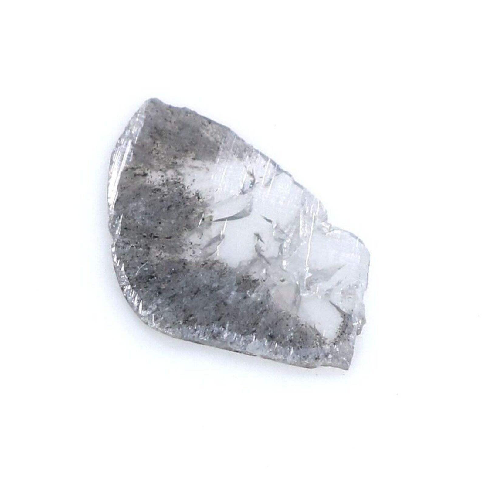 0.52 CT Natural Loose Slice Shape Diamond Salt And Pepper Diamond 12.50 MM Natural Loose Black Grey Color Slice Irregular Cut Diamond NQ7870