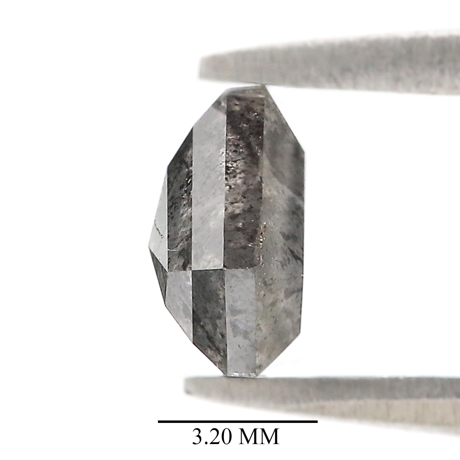 1.17 Ct Natural Loose Shield Shape Diamond Salt And Pepper Shield Cut Diamond 6.05 MM Black Gray Color Shield Shape Rose Cut Diamond QL285