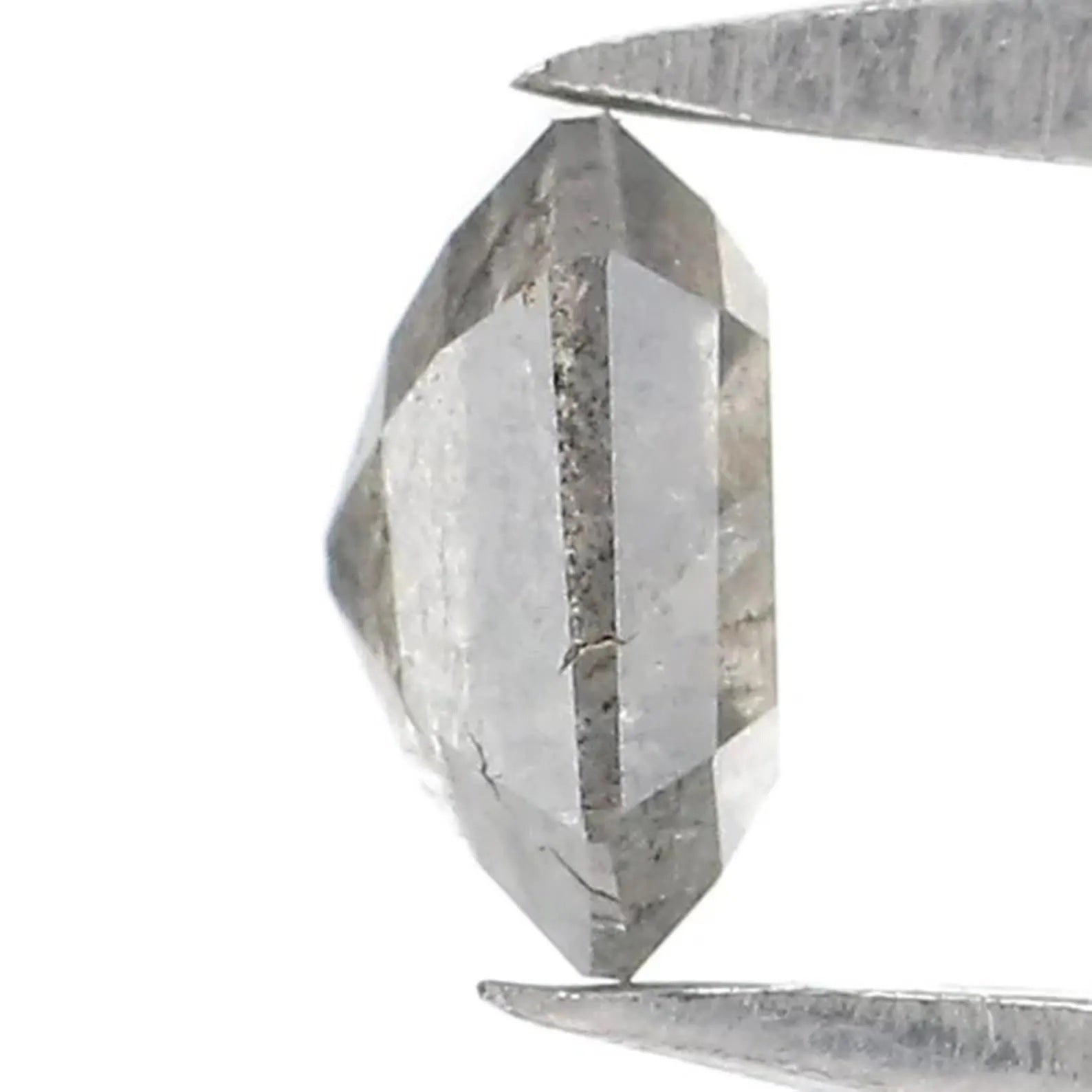 0.30 CT Natural Loose Emerald Shape Diamond Salt And Pepper Emerald Diamond 4.20 MM Natural Black Grey Color Emerald Rose Cut Diamond NQ2153