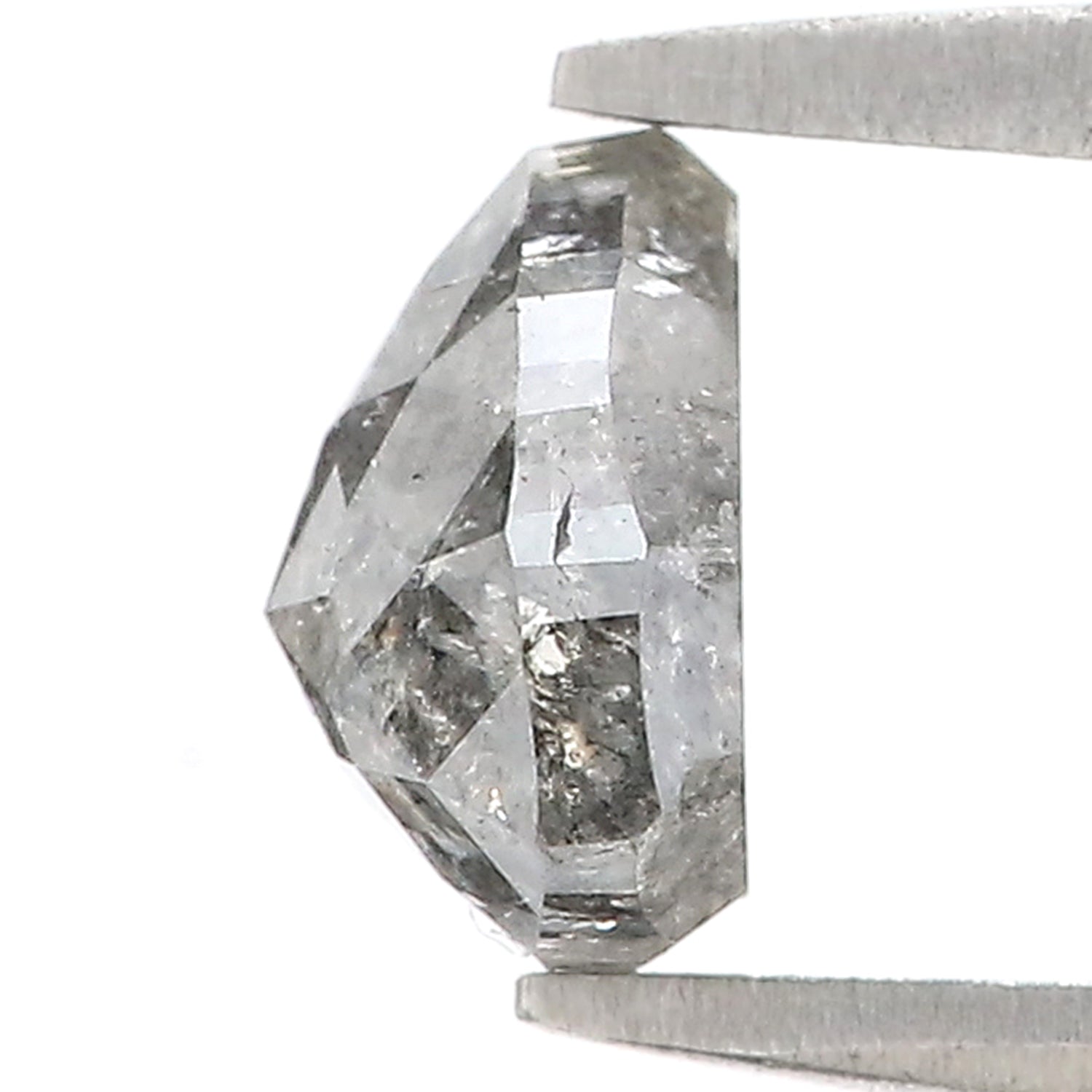 1.67 CT Natural Loose Triangle Shape Diamond Salt And Pepper Triangle Cut Diamond 7.10 MM Natural Black Grey Color Triangle Diamond L3504