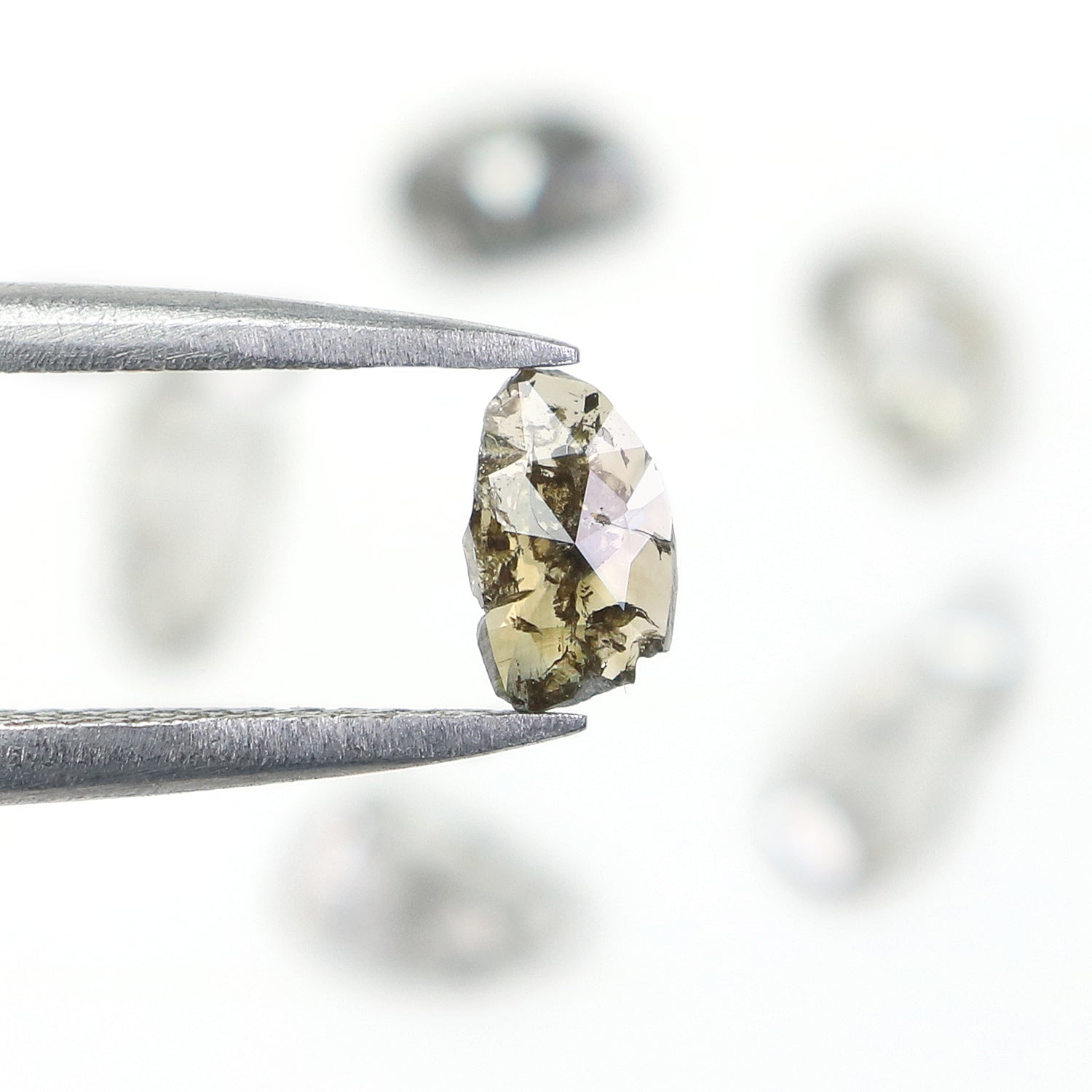 1.09 Ct Natural Loose Slice Shape Diamond Slice Salt And Pepper Diamond 5.25 MM Slice Natural Loose Diamond Slice Black Grey Diamond LQ2503