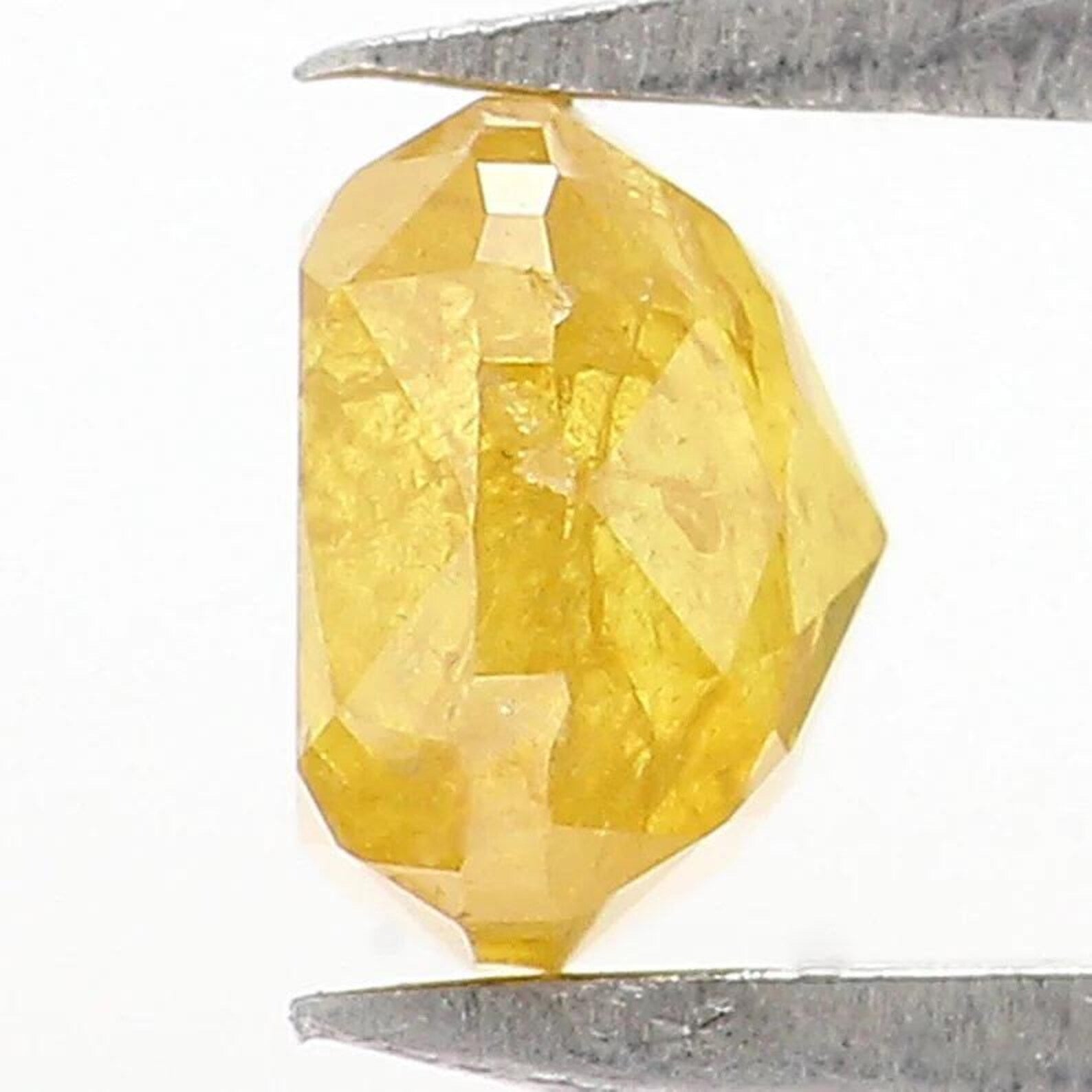 0.71 CT Natural Loose Cushion Shape Diamond Yellow Color Cushion Diamond 4.90 MM Natural Loose Yellow Color Cushion Rose Cut Diamond NQ2358