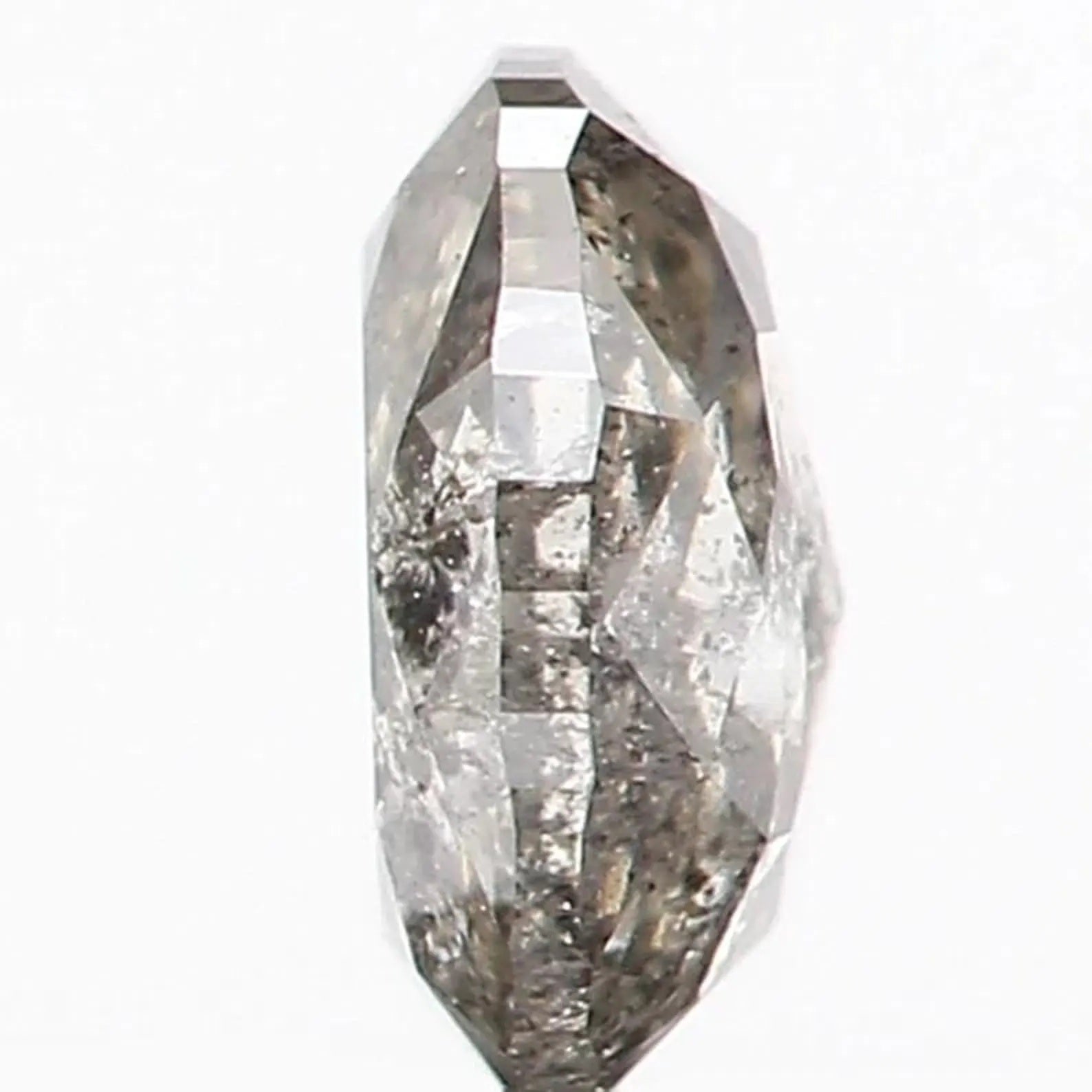 0.34 CT Natural Loose Oval Shape Diamond Salt And Pepper Oval Diamond 4.80 MM Natural Loose Black Grey Color Oval Rose Cut Diamond NQ1057